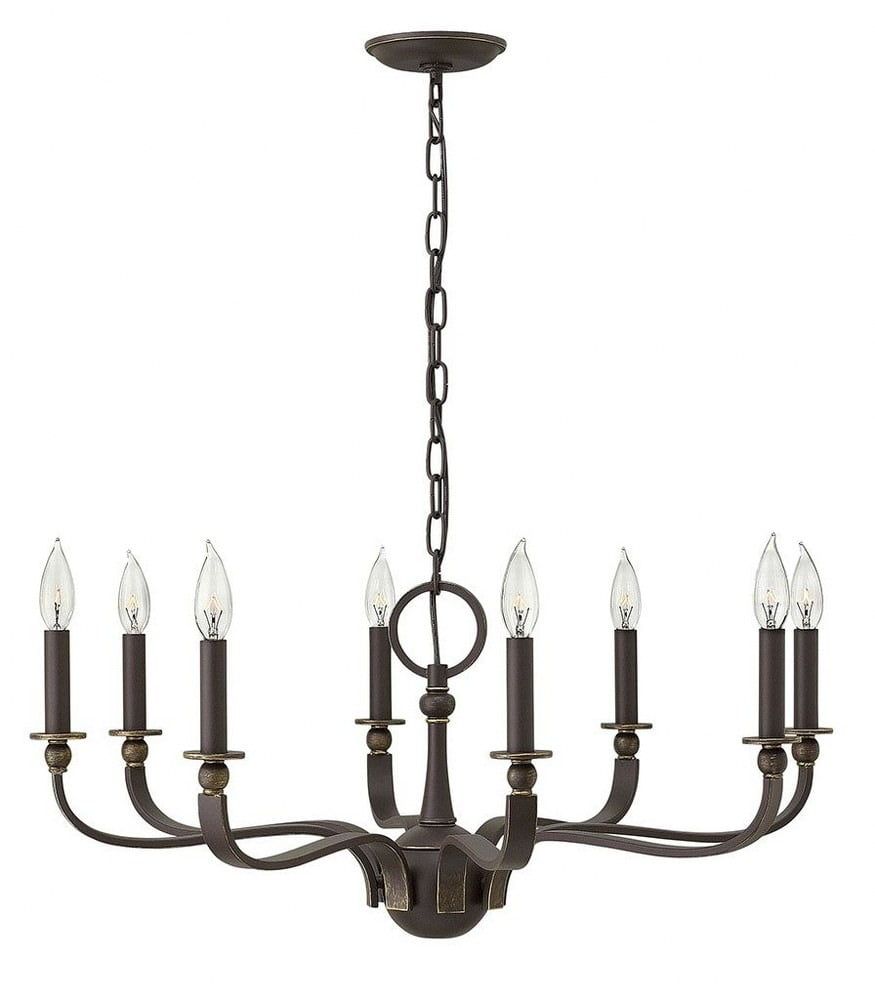 Elegant Rutherford 8-Light Oil-Rubbed Bronze Traditional Chandelier