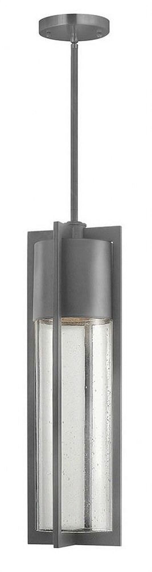 Hematite Clear Seedy Glass Modern Outdoor Pendant Light