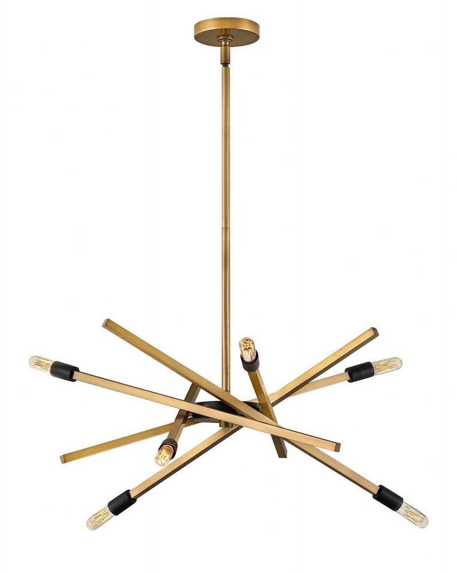 Heritage Brass and Black 6-Light Sputnik Chandelier