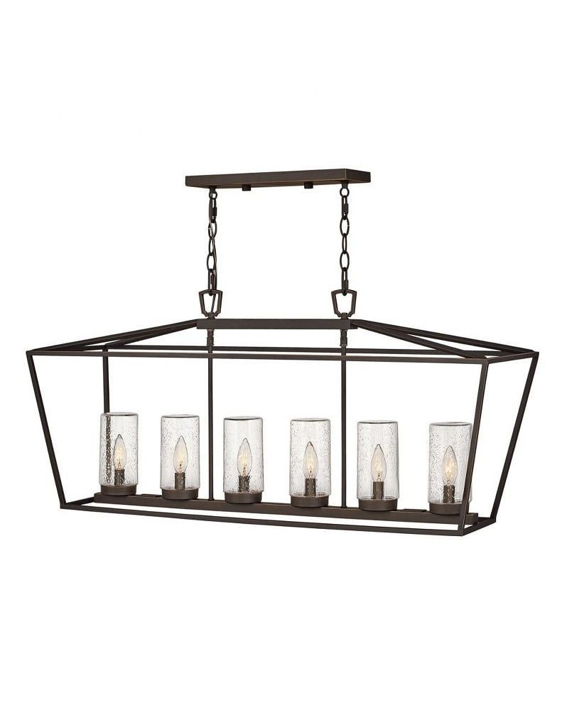 Oil Rubbed Bronze 6-Light Indoor/Outdoor Island Chandelier