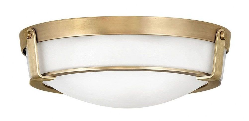 Heritage Brass Etched Glass 3-Light Flush Mount Ceiling Fixture