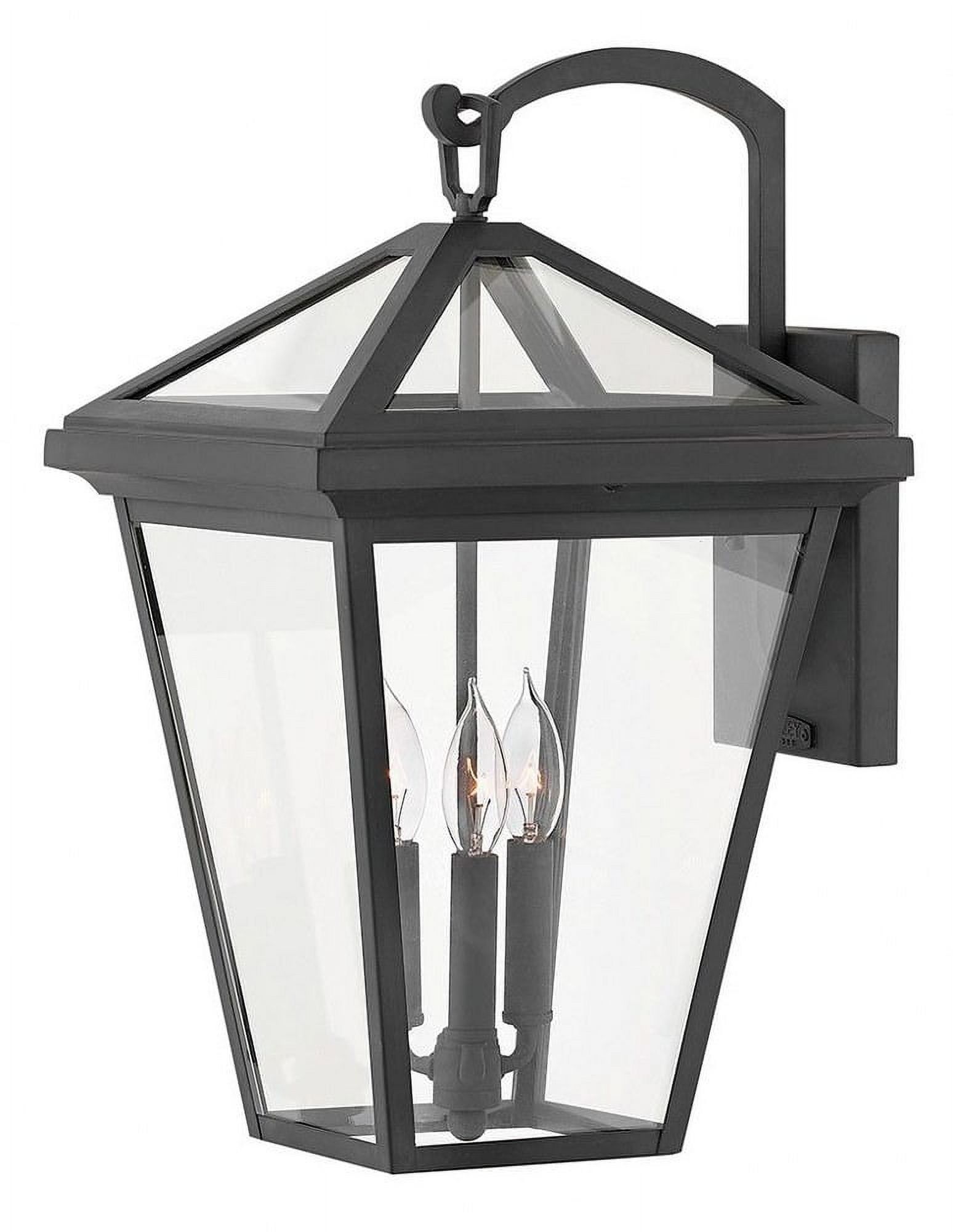 Museum Black Aluminum 3-Light Outdoor Wall Lantern