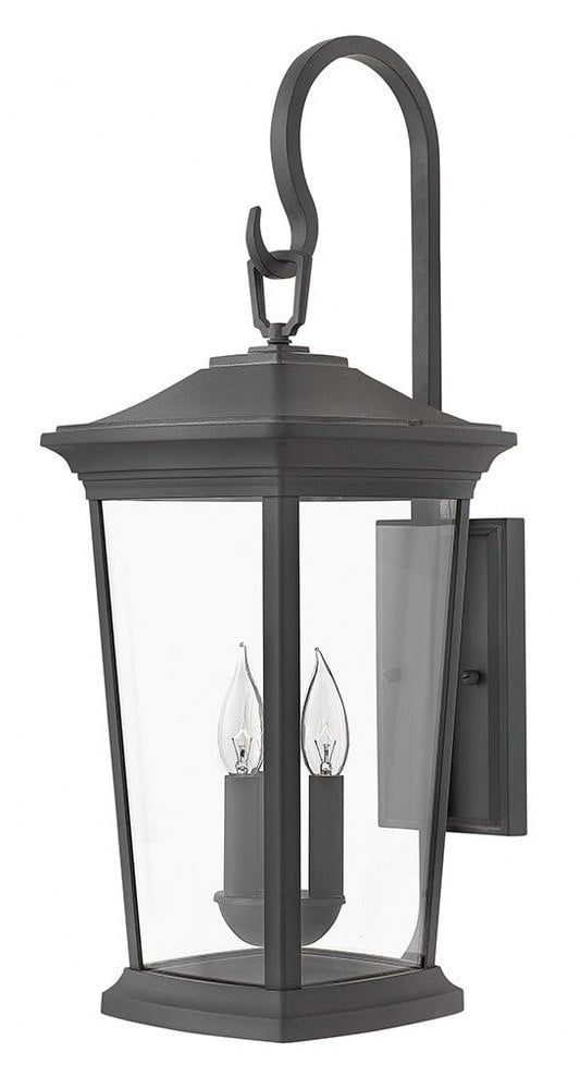 Bromley Museum Black 3-Light Outdoor Wall Lantern with Clear Glass