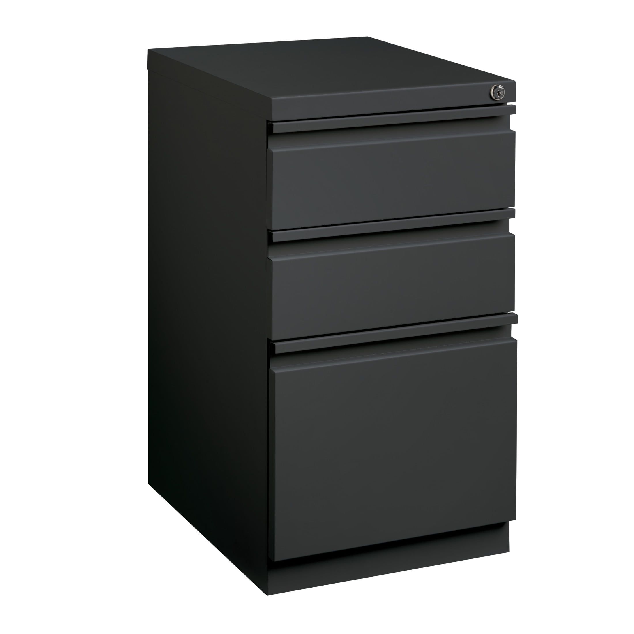 Charcoal Steel 3-Drawer Lockable Mobile Pedestal Filing Cabinet