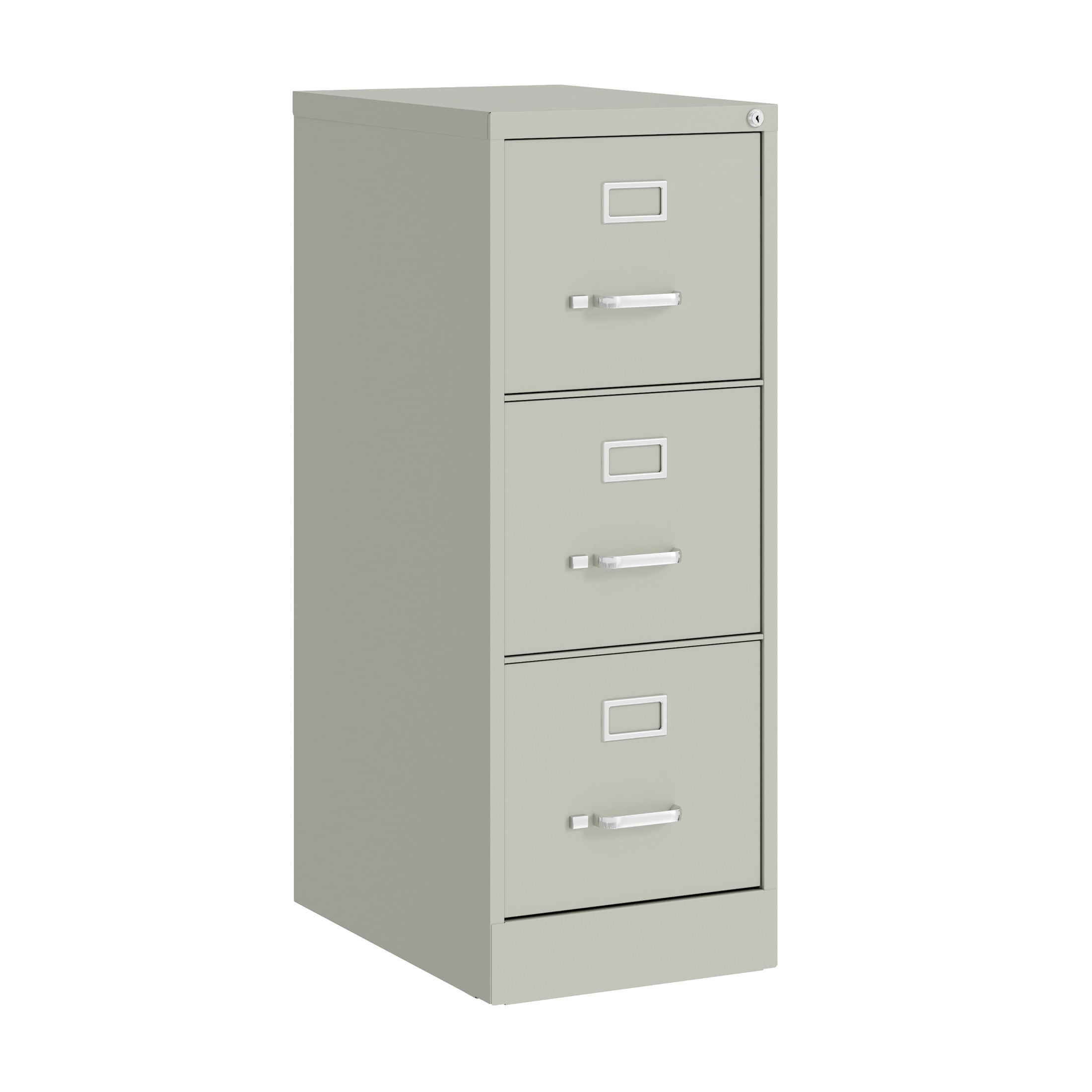 Light Gray 3-Drawer Lockable Vertical File Cabinet