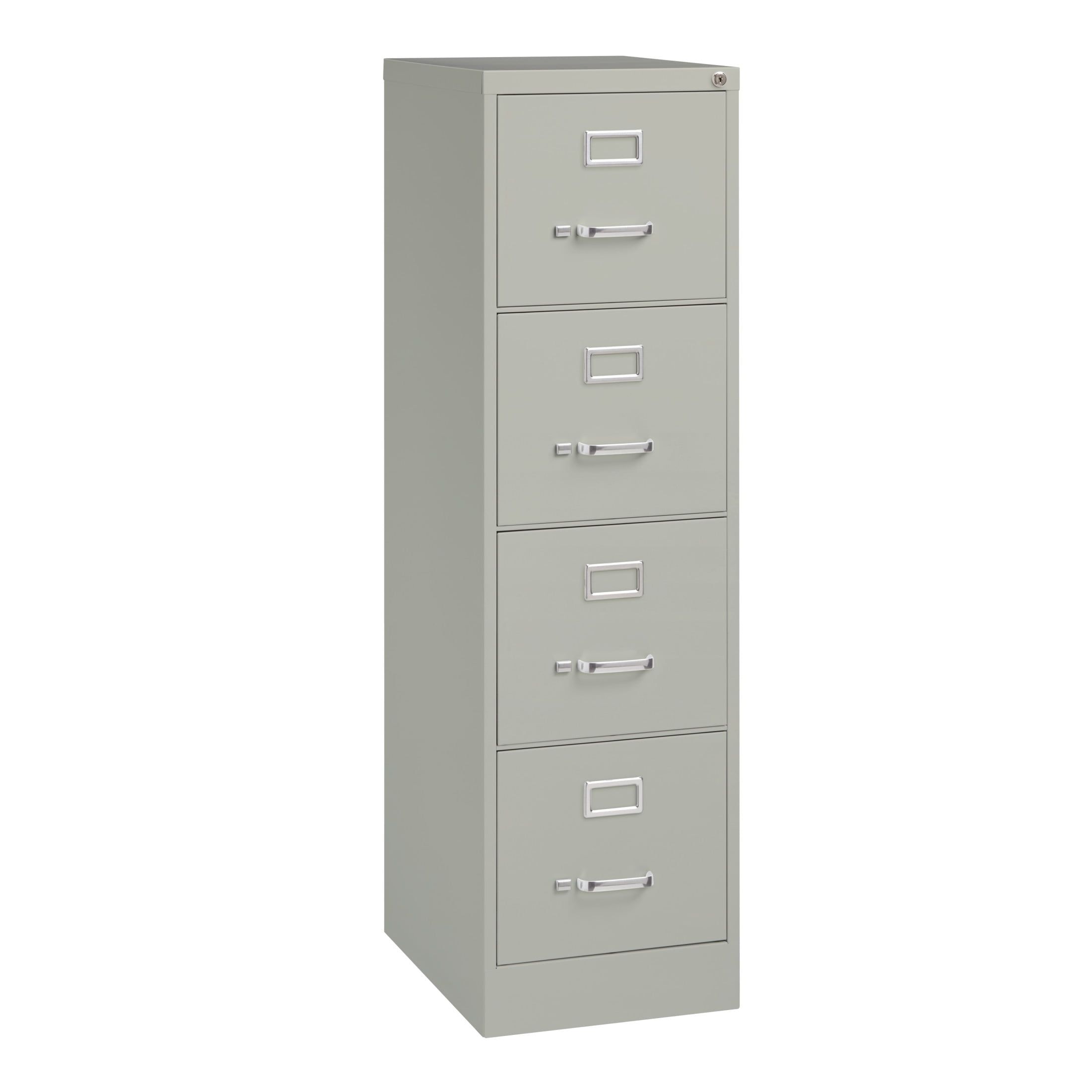 Light Gray Metal 4-Drawer Lockable Vertical File Cabinet