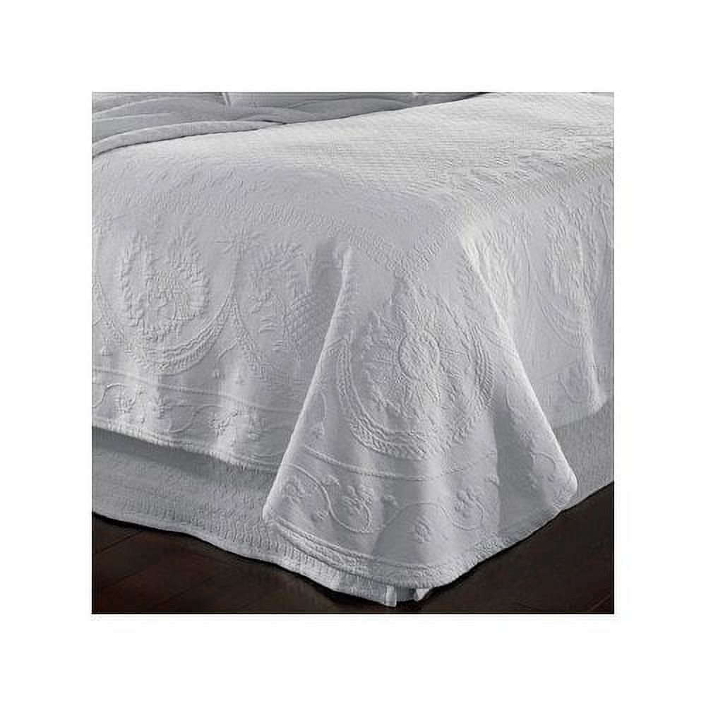 King Charles White Cotton Matelasse Full Sham