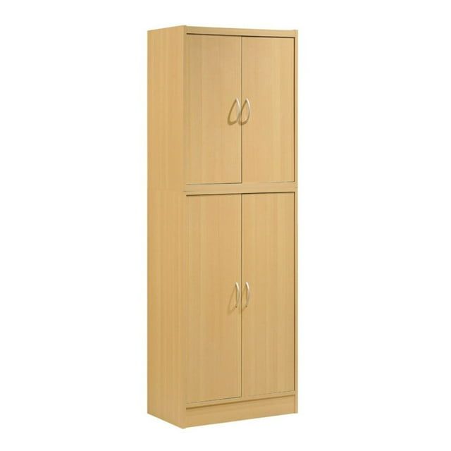 Beech Light Wood Two-Level Kitchen Pantry