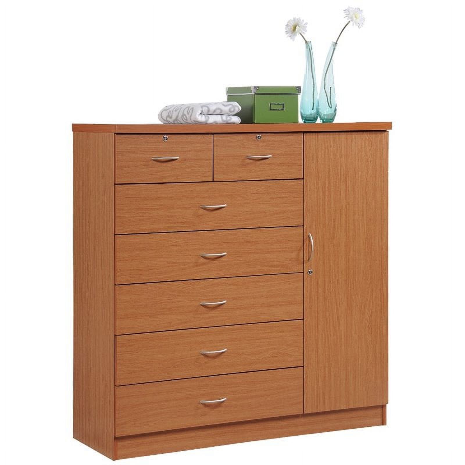 Cherry 7-Drawer Vertical Chest with Lock