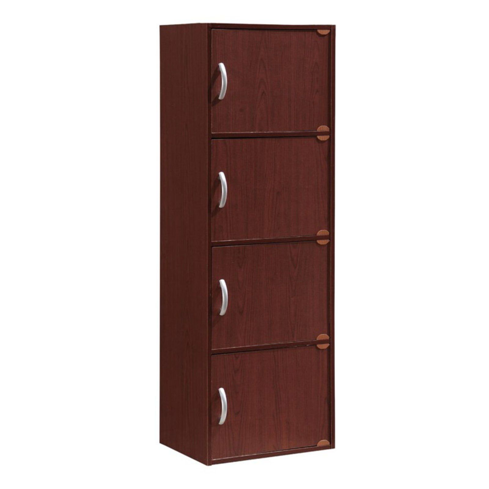 Mahogany 4-Door Multipurpose Storage Cabinet