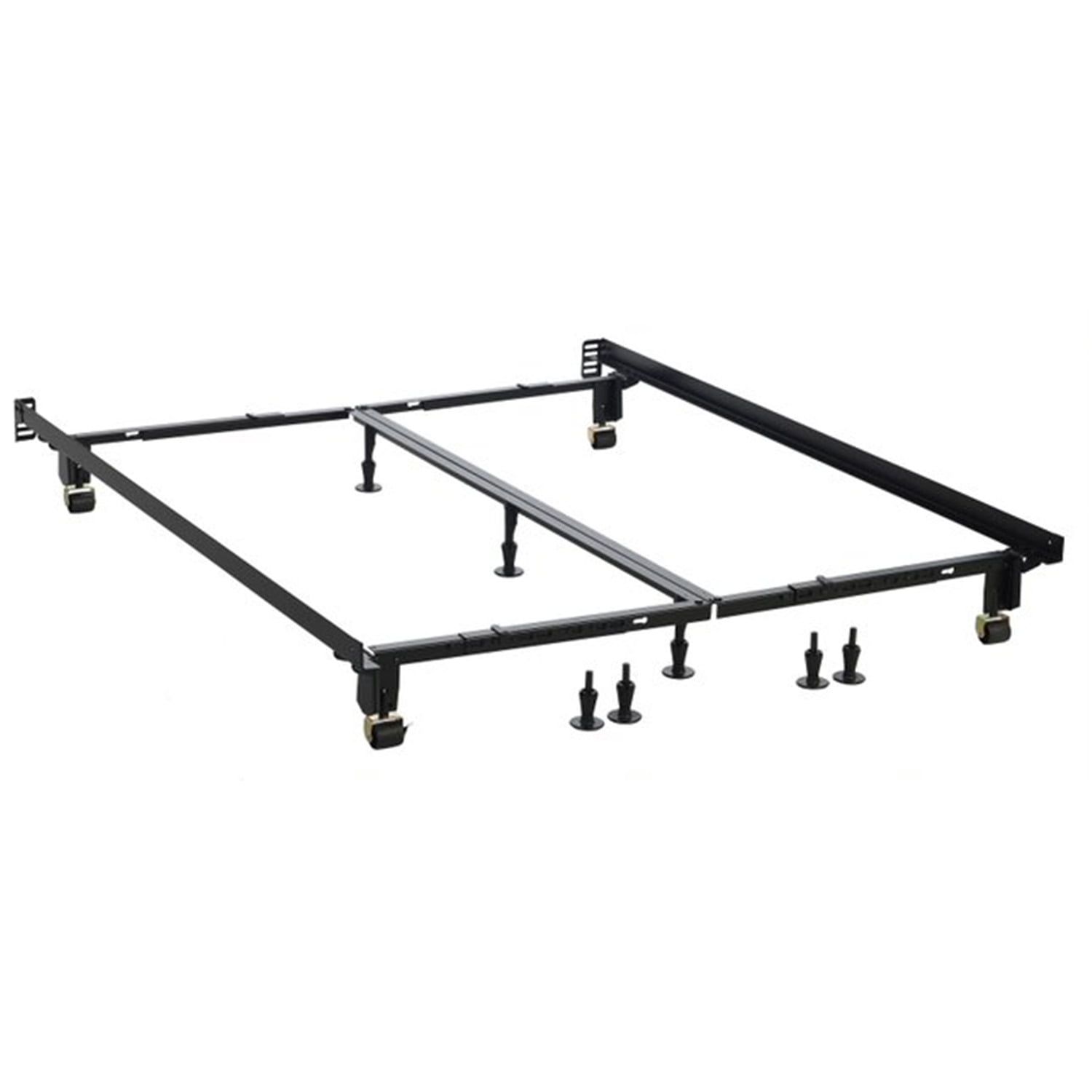 Hollywood Dark Metal Adjustable Bed Frame with Casters