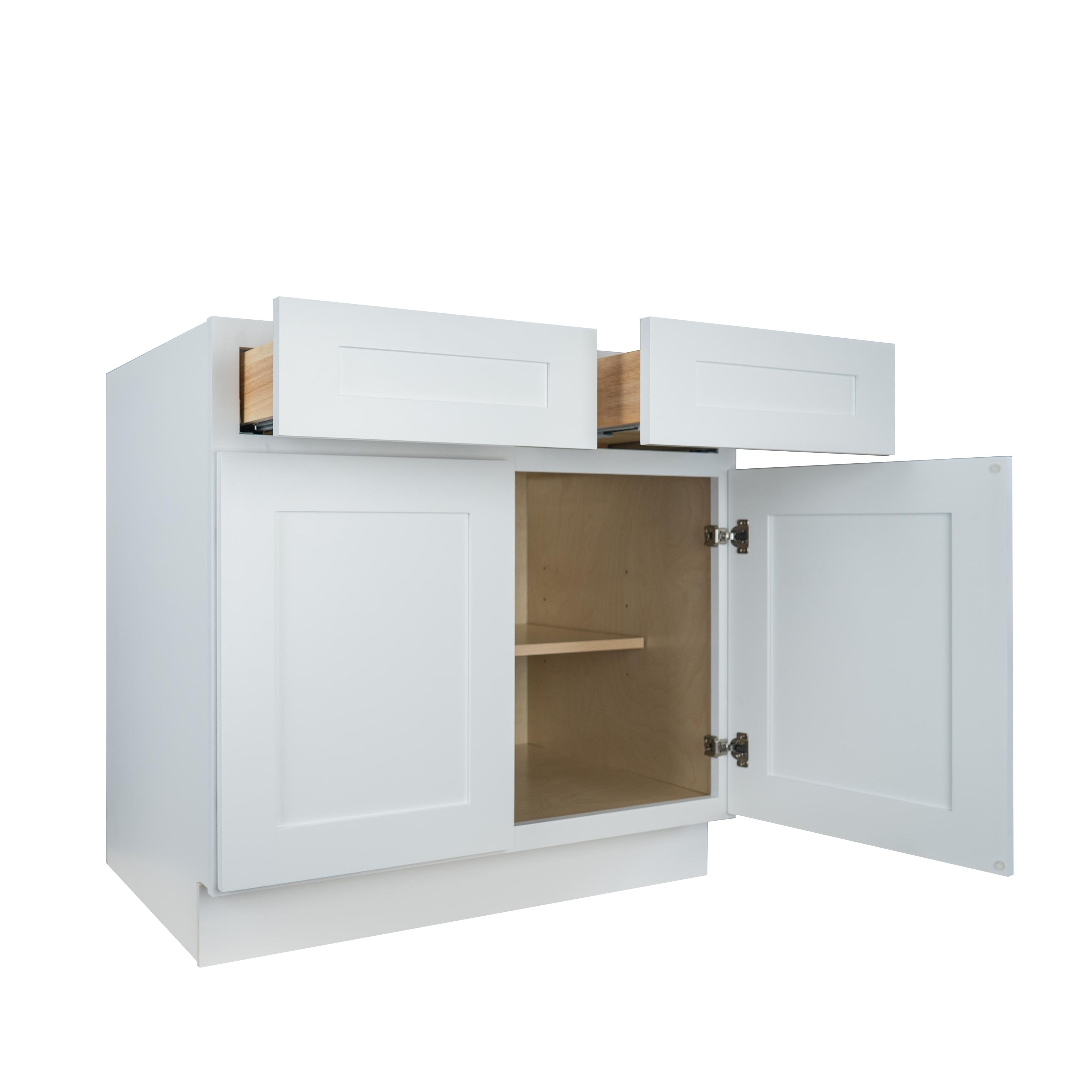 White Shaker Freestanding Base Kitchen Cabinet with Drawers