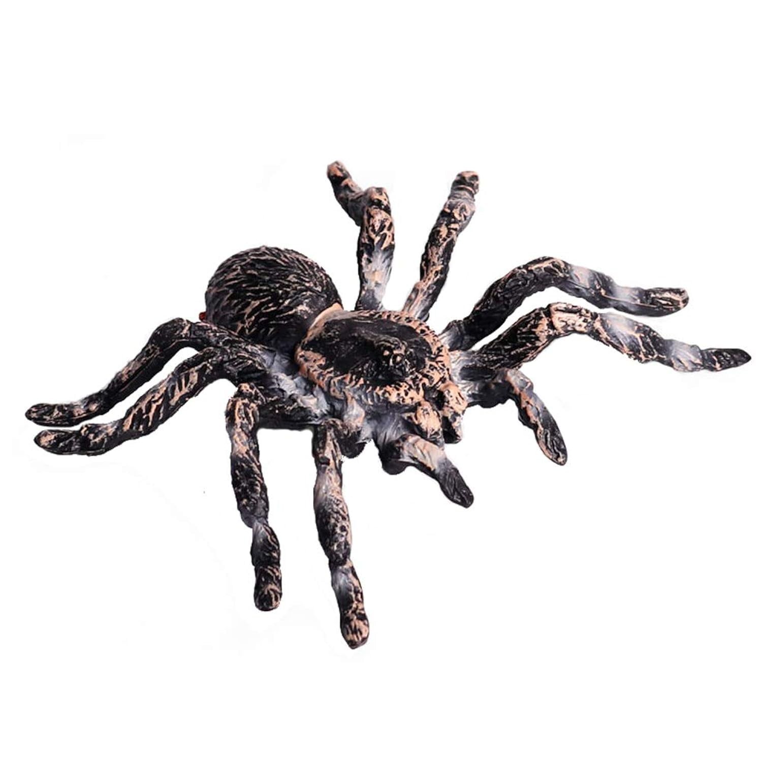 Realistic Black and Brown Spider Action Figure Toy