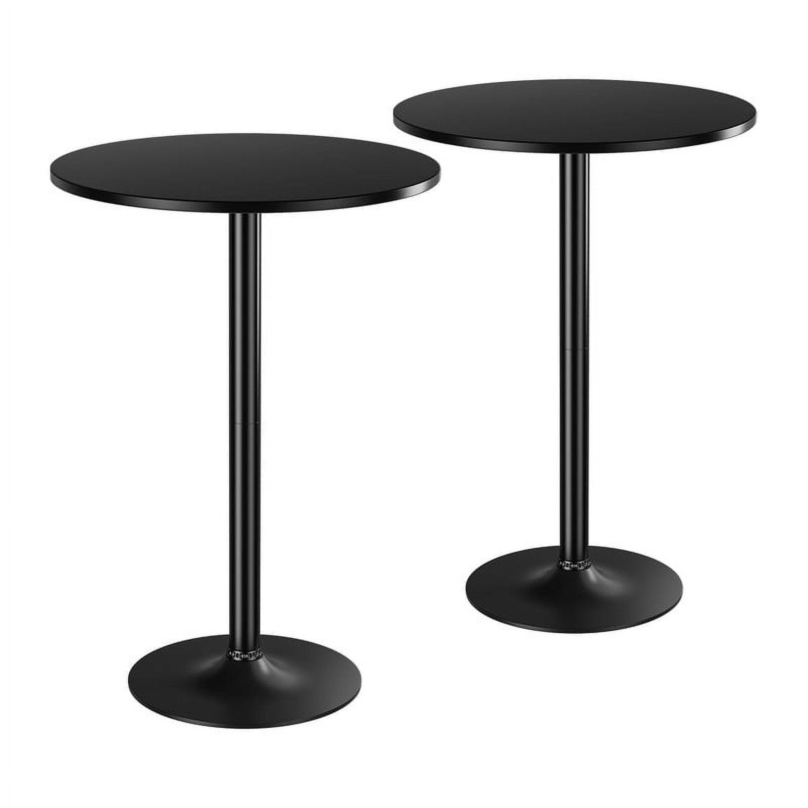 Black Round MDF and Metal Bar Height Pub Table Set