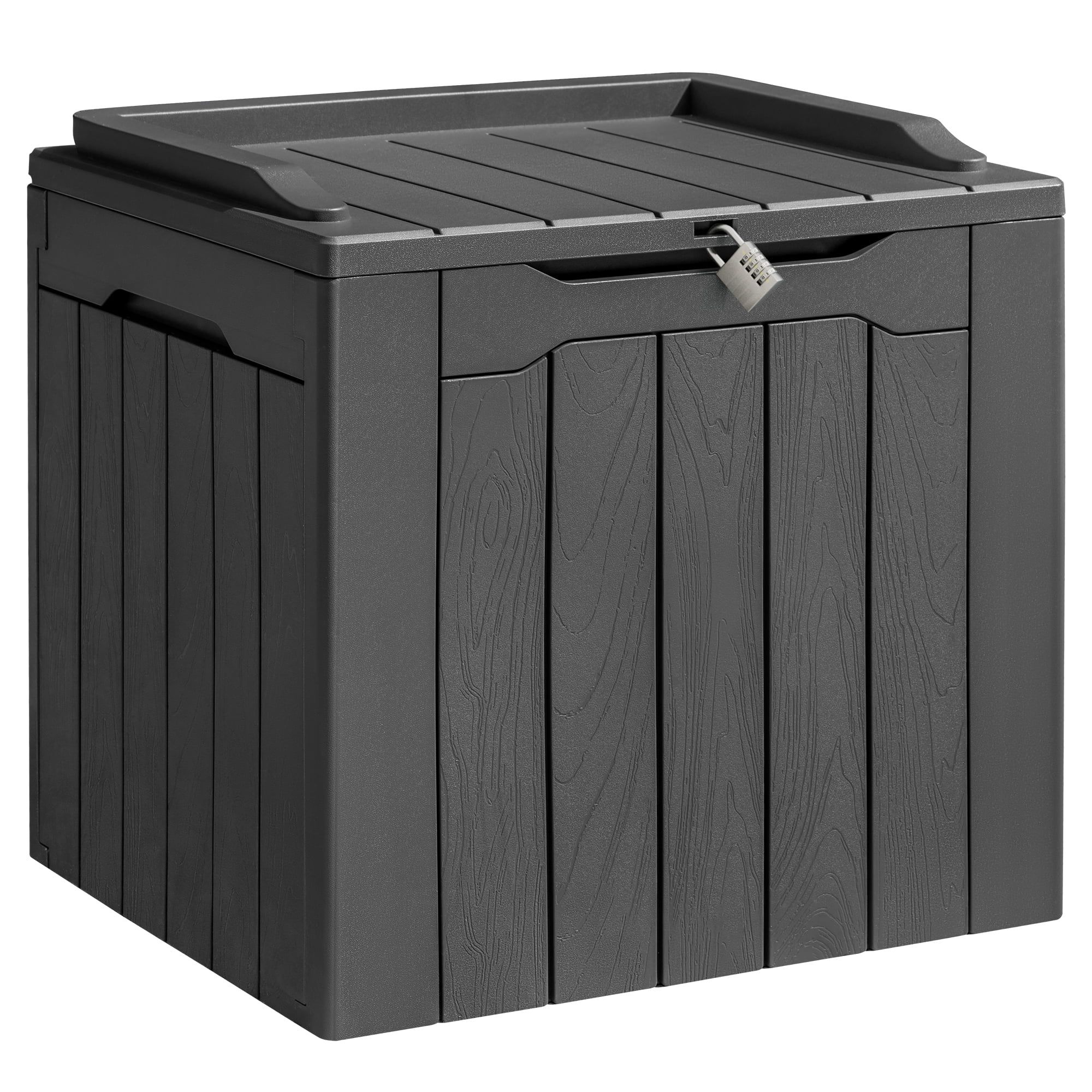 Gray Resin 31 Gallon Outdoor Deck Box with Seat