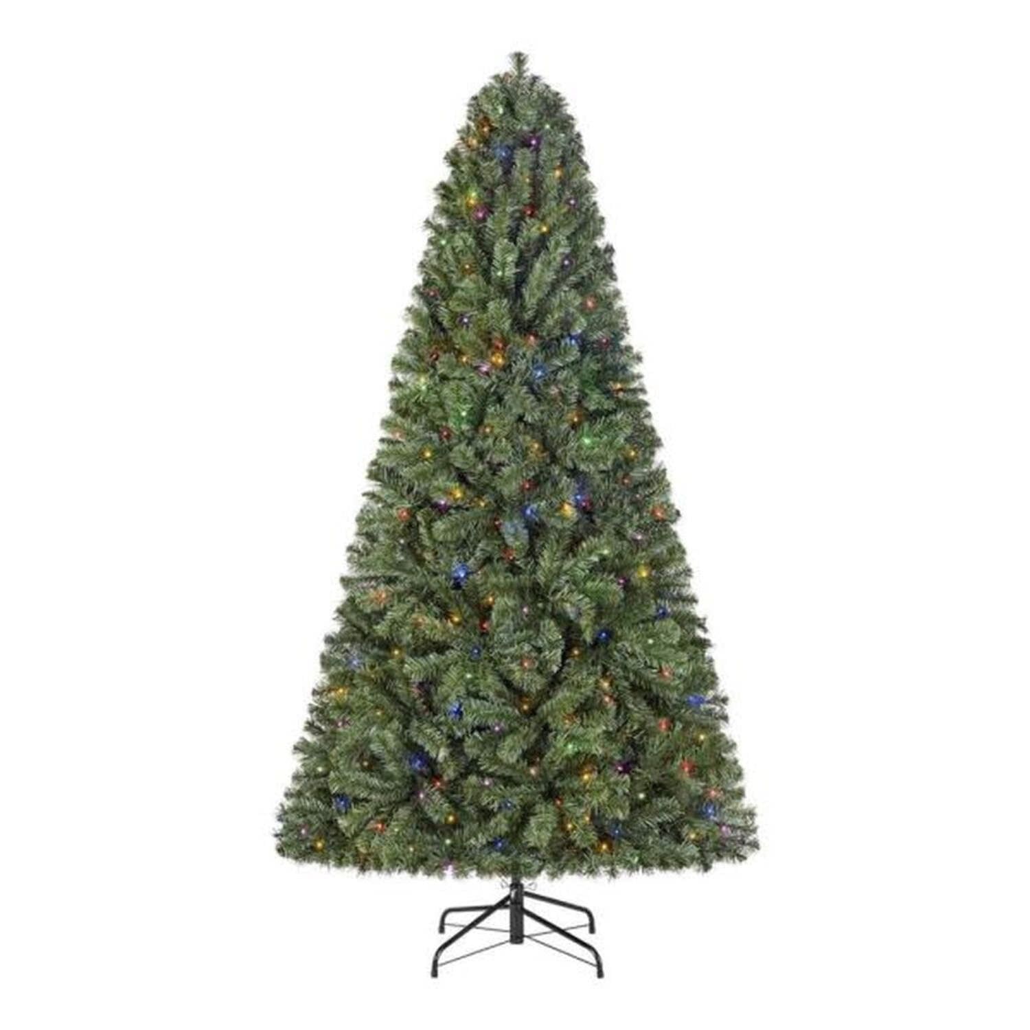 6.5 Ft Pre-Lit LED Pine Christmas Tree with Color Changing Lights