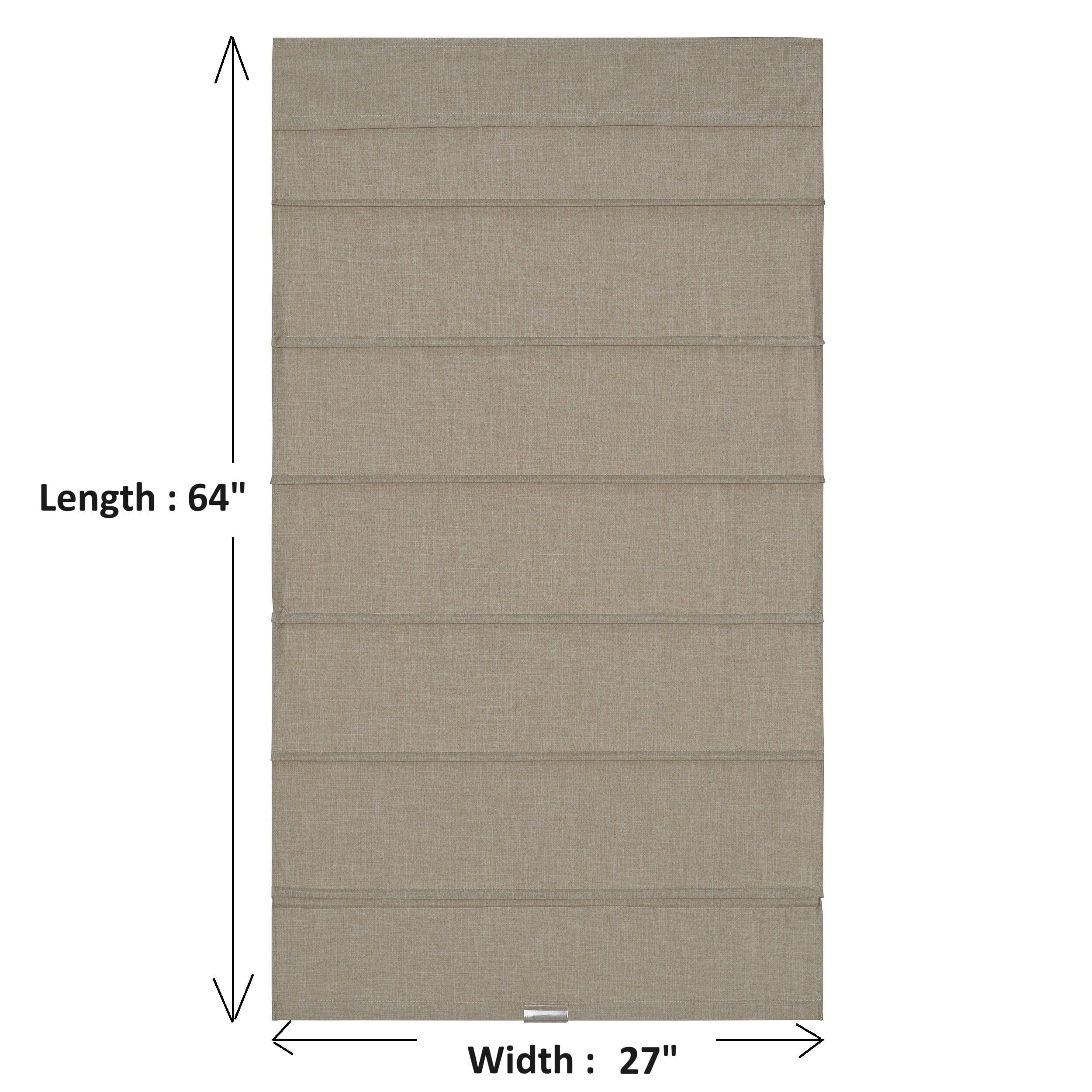 27-Inch Linen Cordless Blackout Fabric Roman Shades