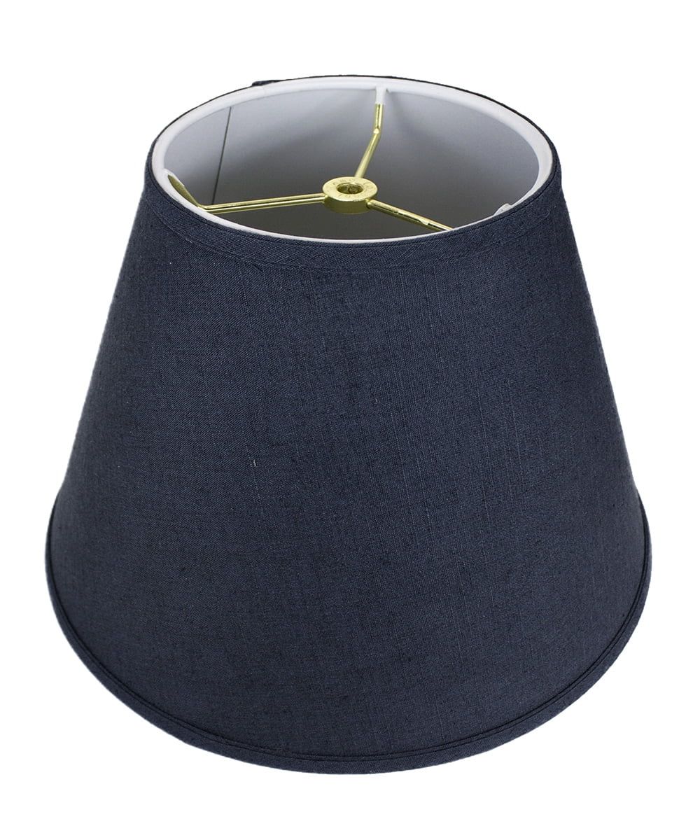 Slate Blue Linen Empire Lamp Shade with Brass Fitter