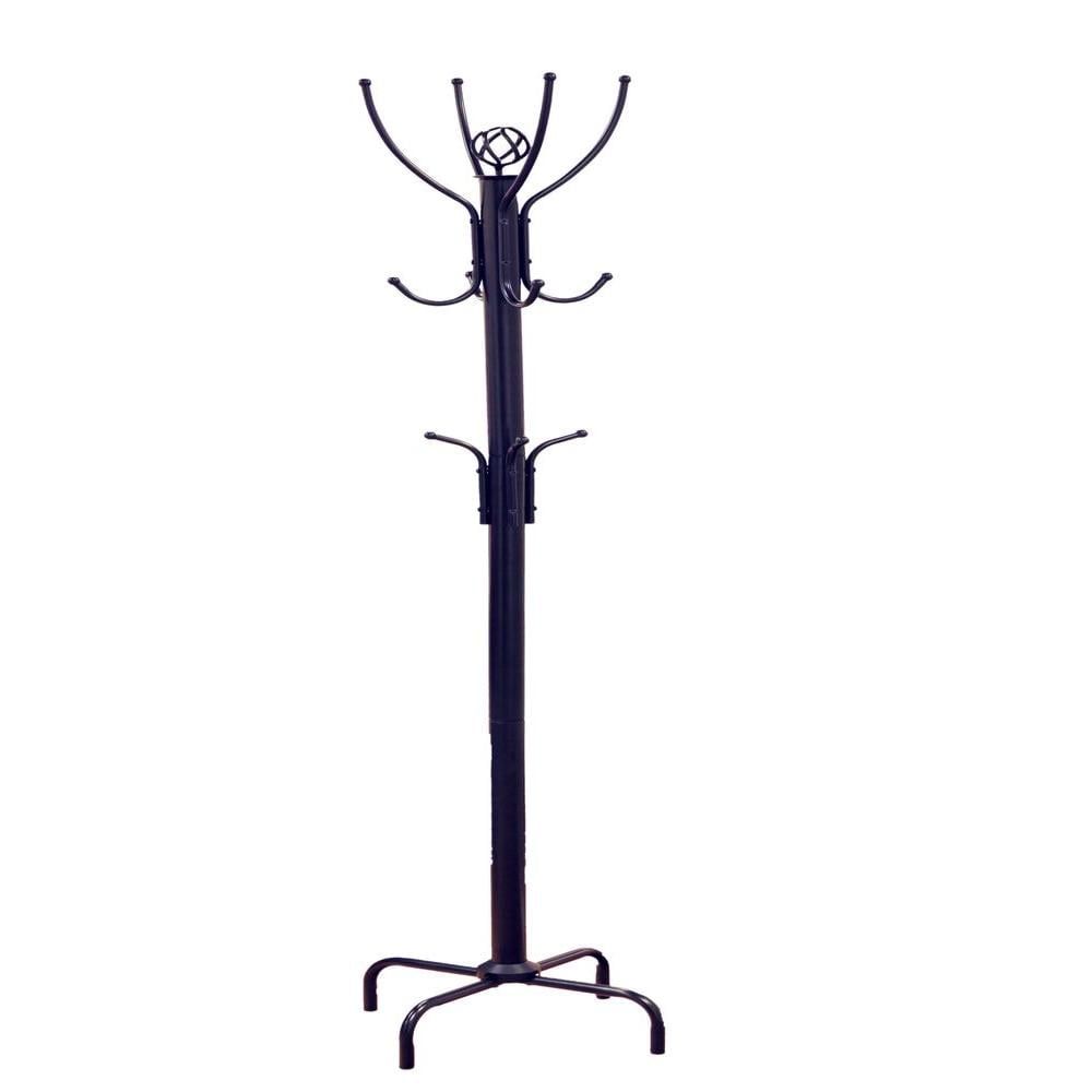 Black Metal Hanging Coat Rack with 12 Hooks