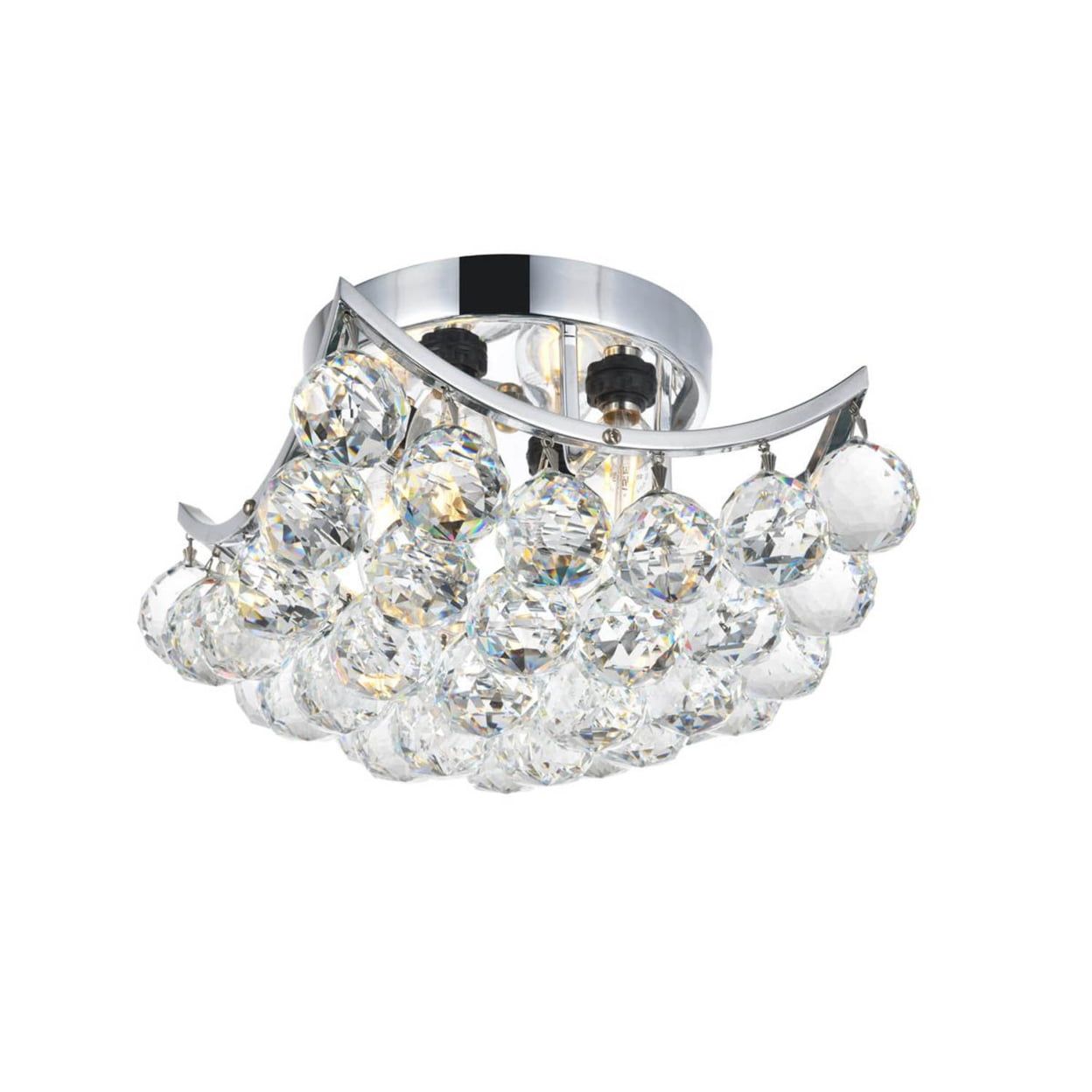 Corona 4-Light Chrome Flush Mount with Clear Royal Cut Crystal