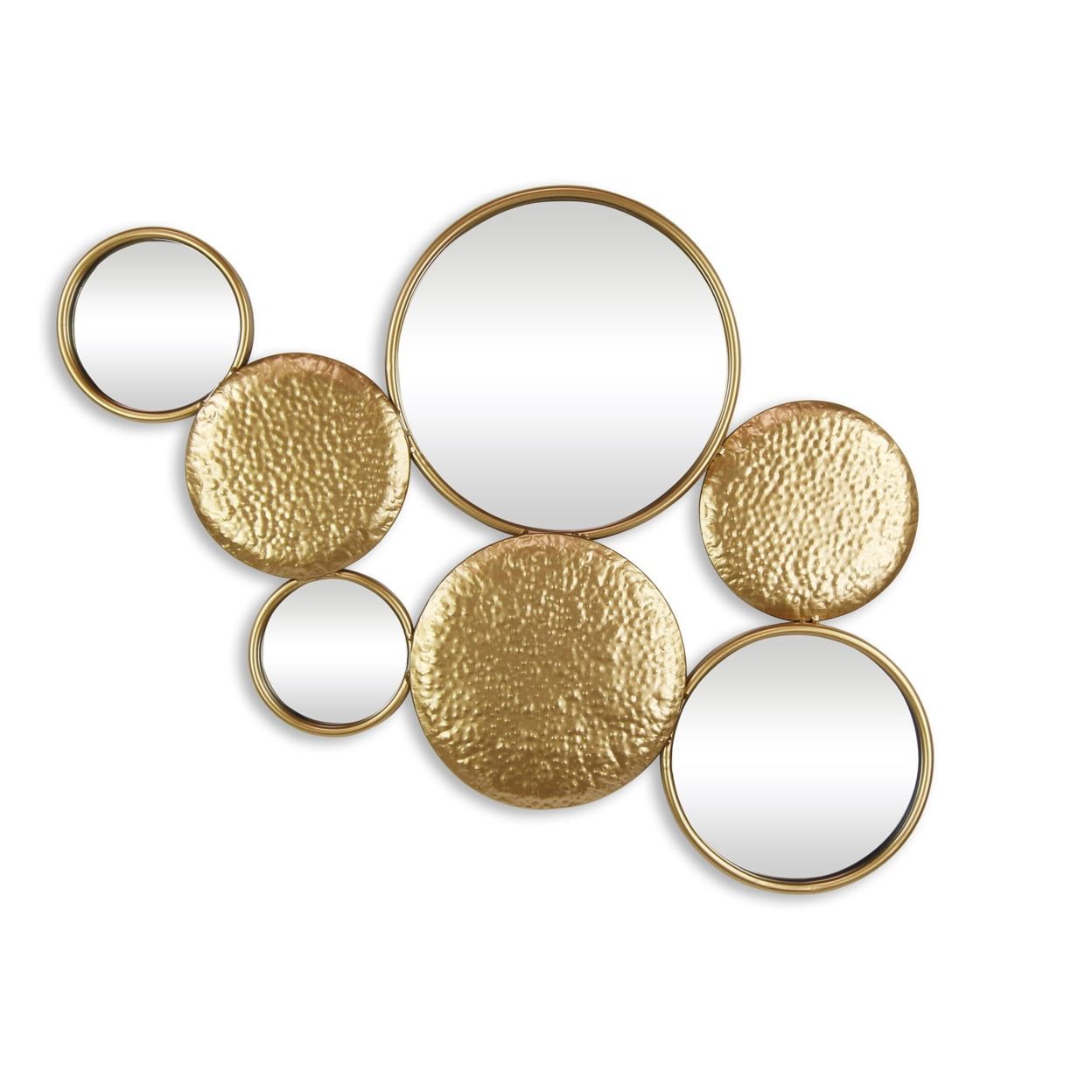 Benuve Gold Multi-Level Round Wall Mirror