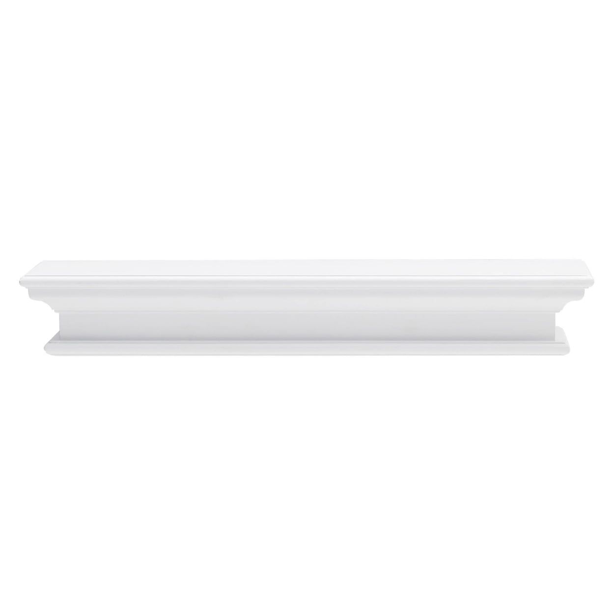 Halifax Classic White Solid Mahogany Floating Wall Shelf - Long