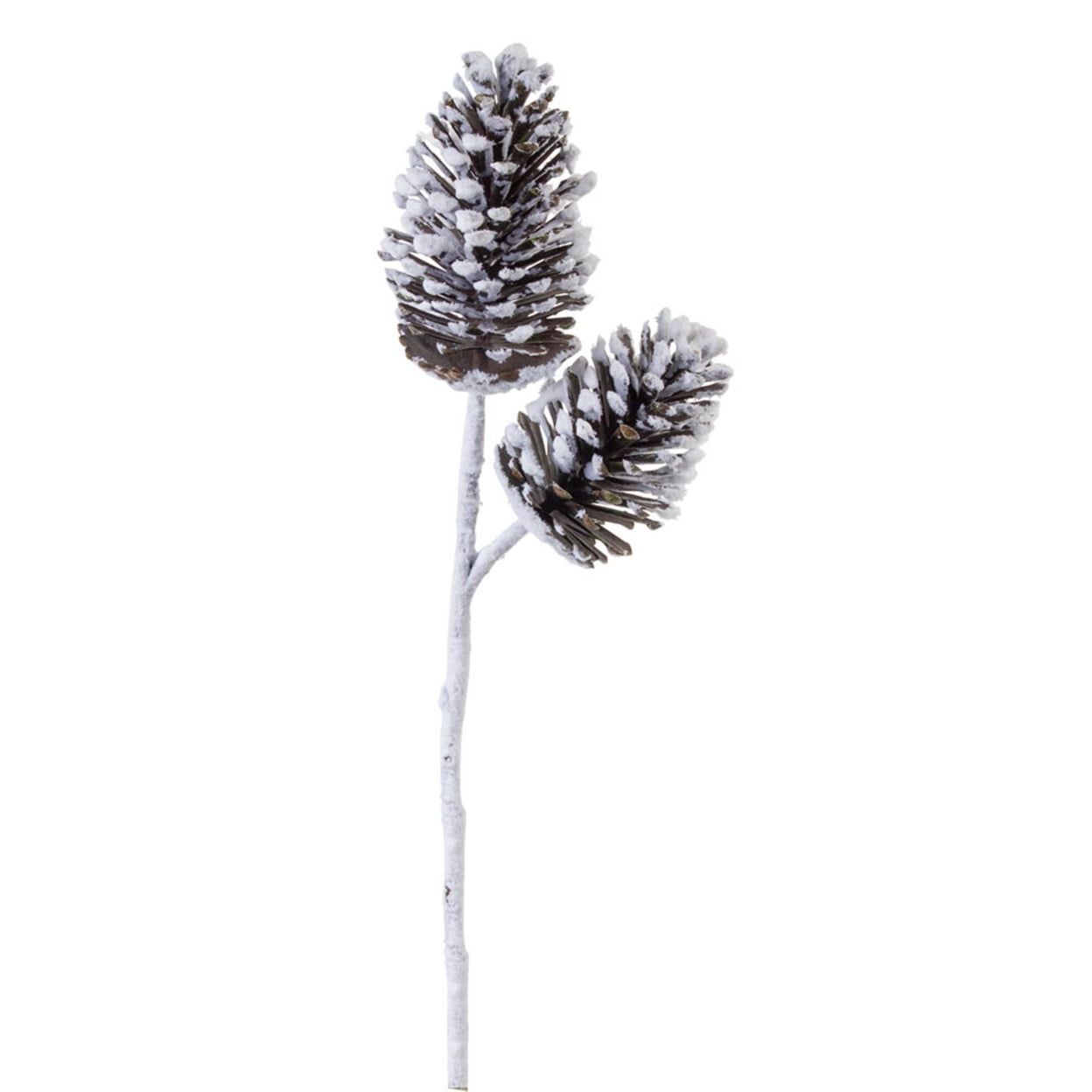 Snowy Pine Cone Spray 28"H Set of 6 Plastic Branches