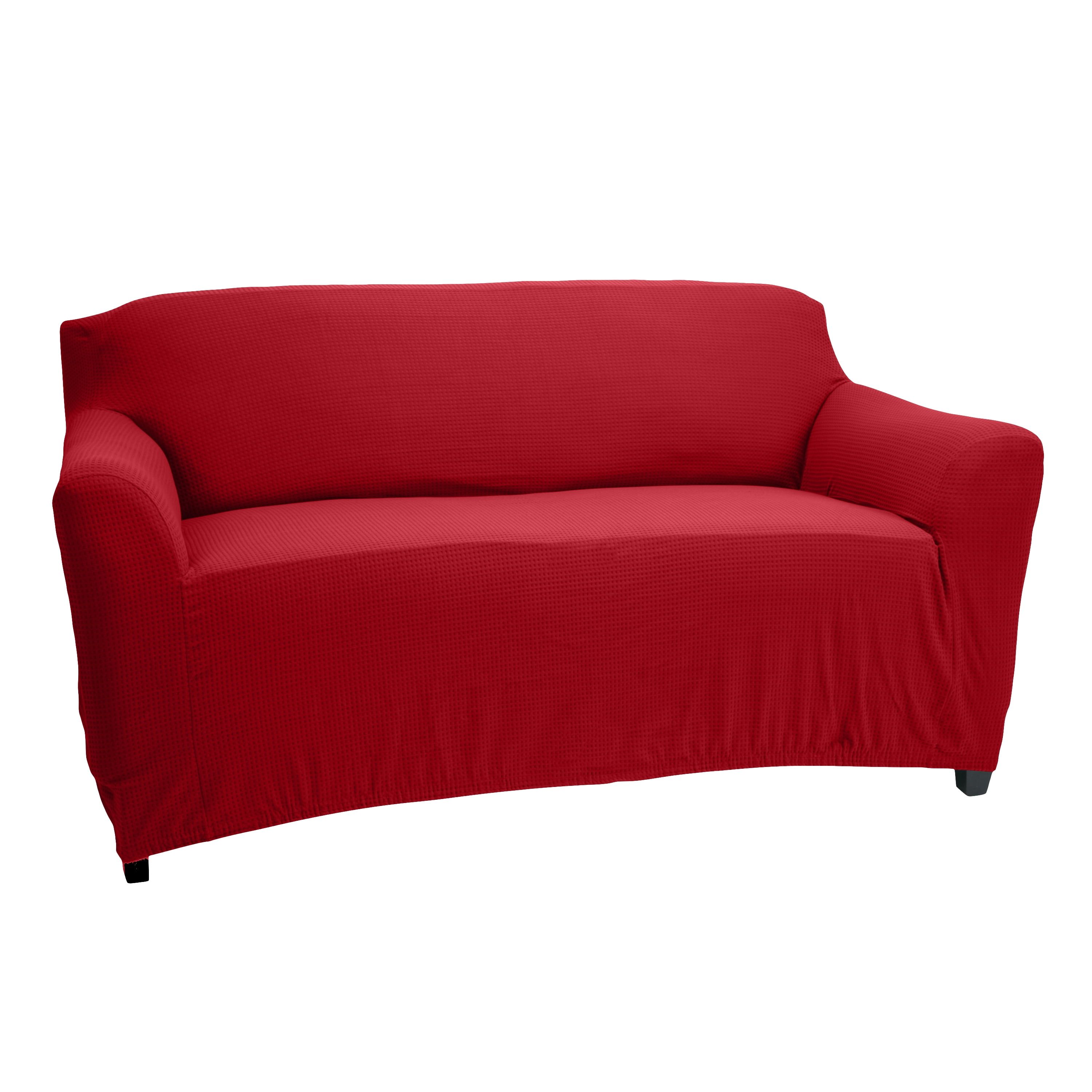 Burgundy Stretchable Polyester Loveseat Slipcover