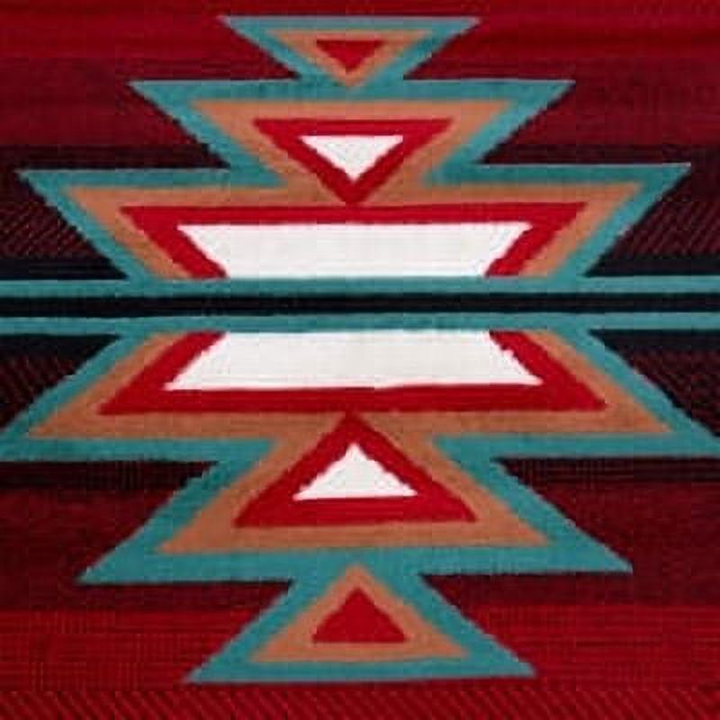 Sagrada Southwestern Black and Red Easy-Care Area Rug 5'2"x7'4"