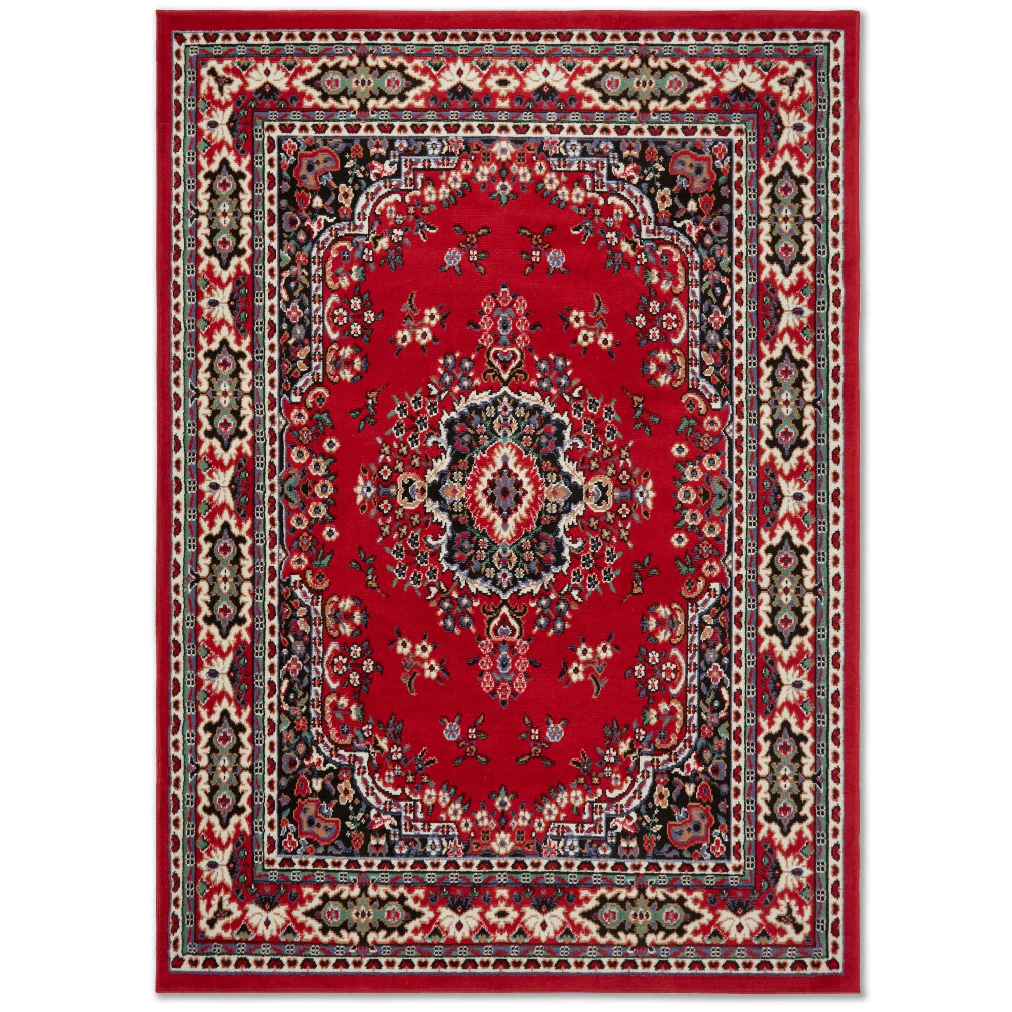 Sakarya Medallion Red & Black 5'x7' Traditional Area Rug