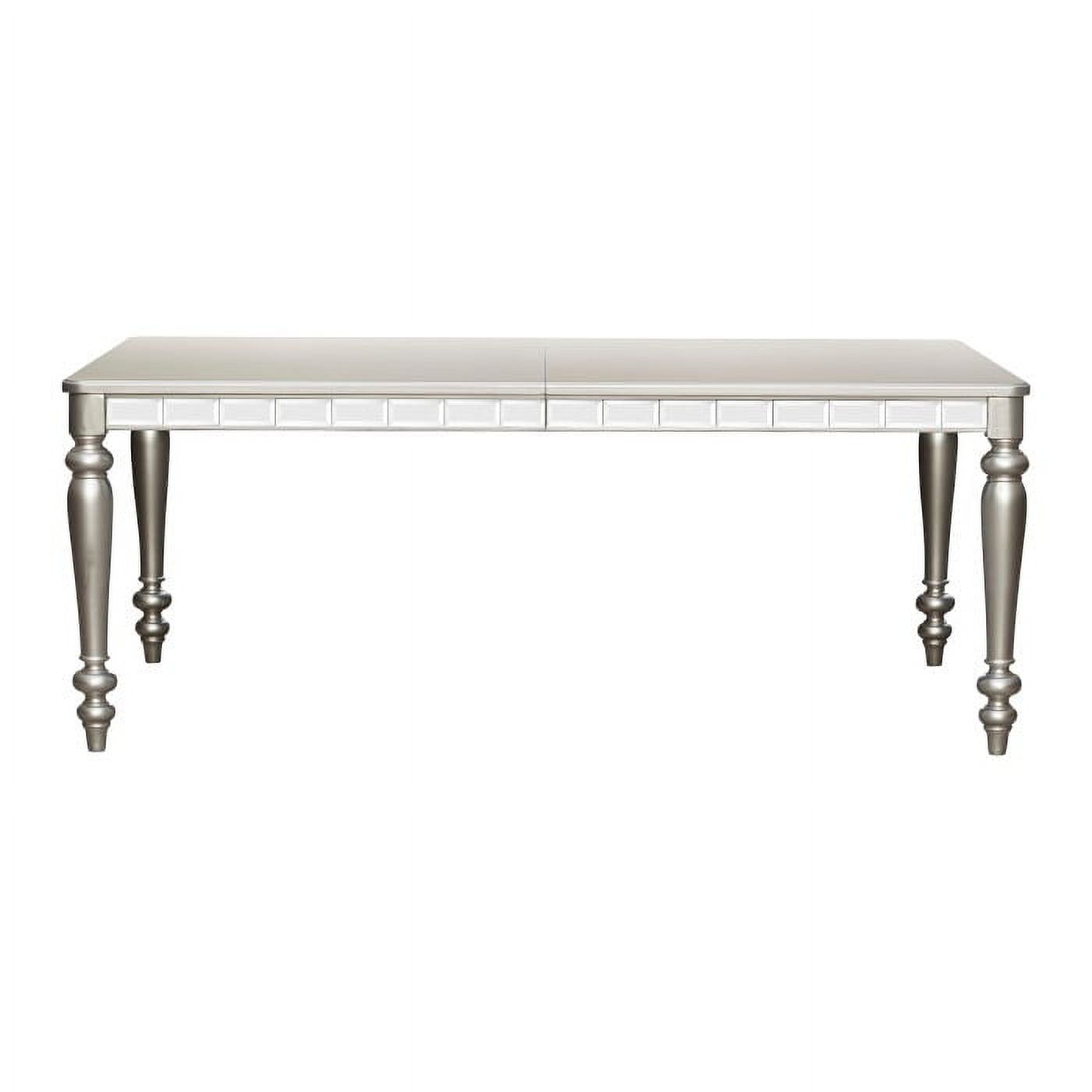 Orsina Silver Mirrored Extendable Rectangular Dining Table