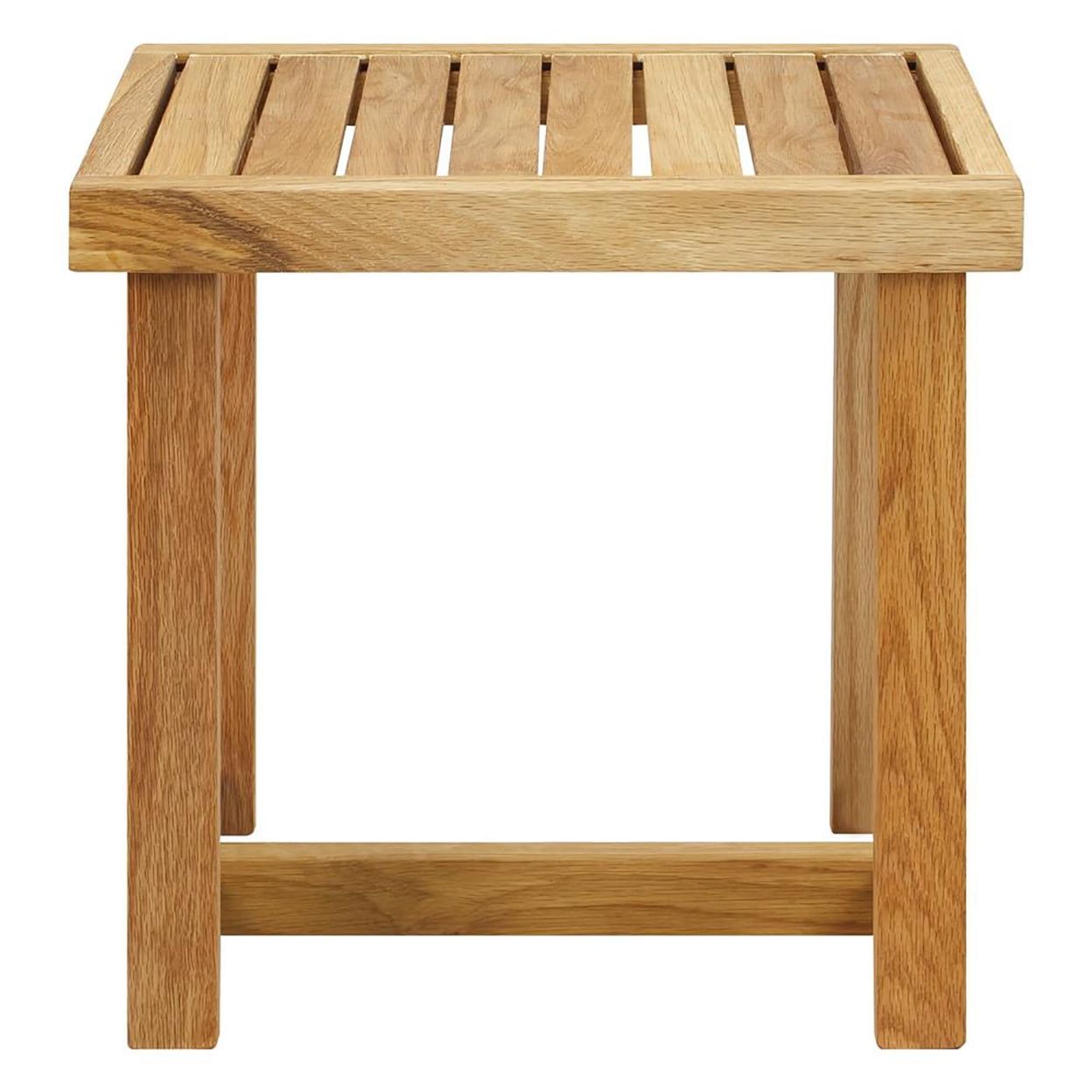 18" Natural Oak Wood Shower Bench with Slatted Seat