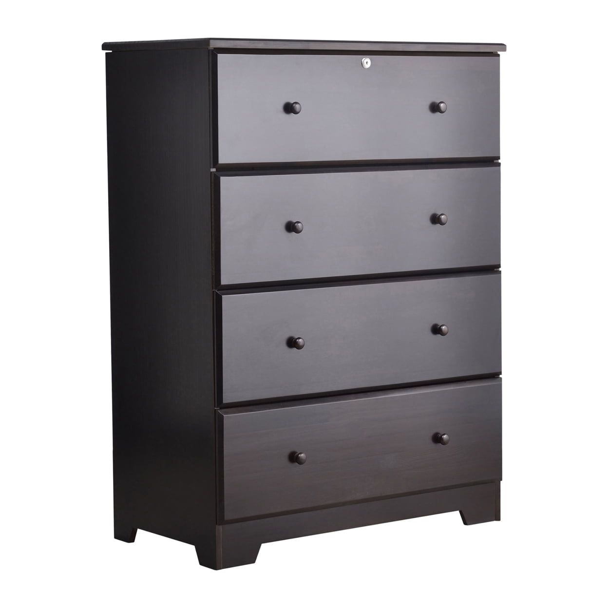 Tobacco Pine Wood 4-Drawer Vertical Chest with Soft Close