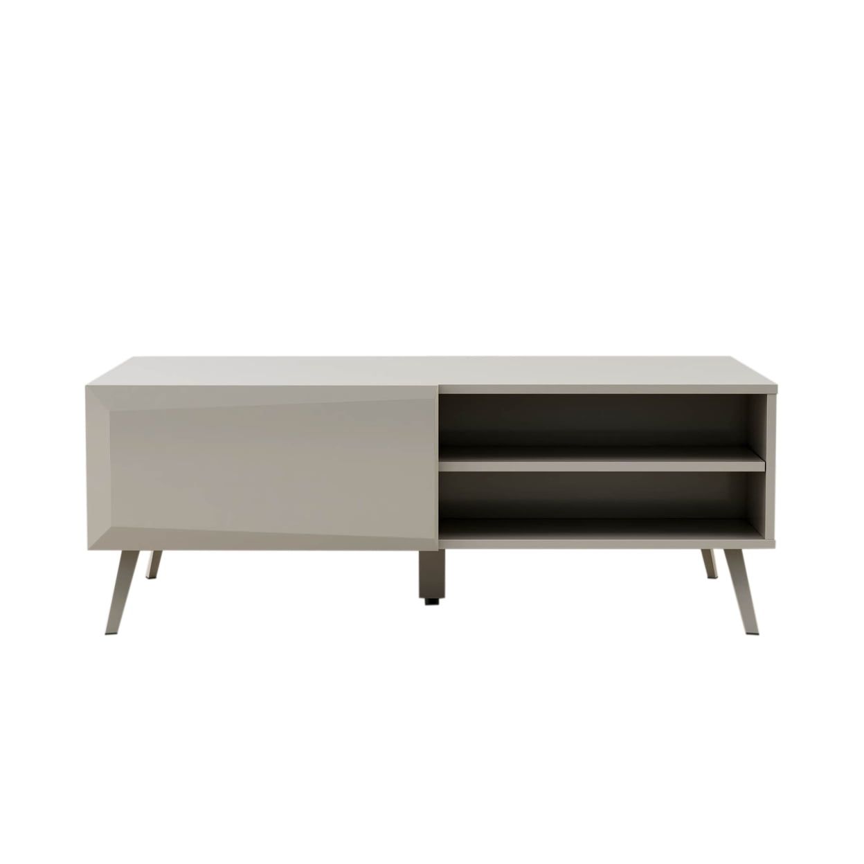 Altus 43" Gray Gloss Wood Coffee Table with Storage