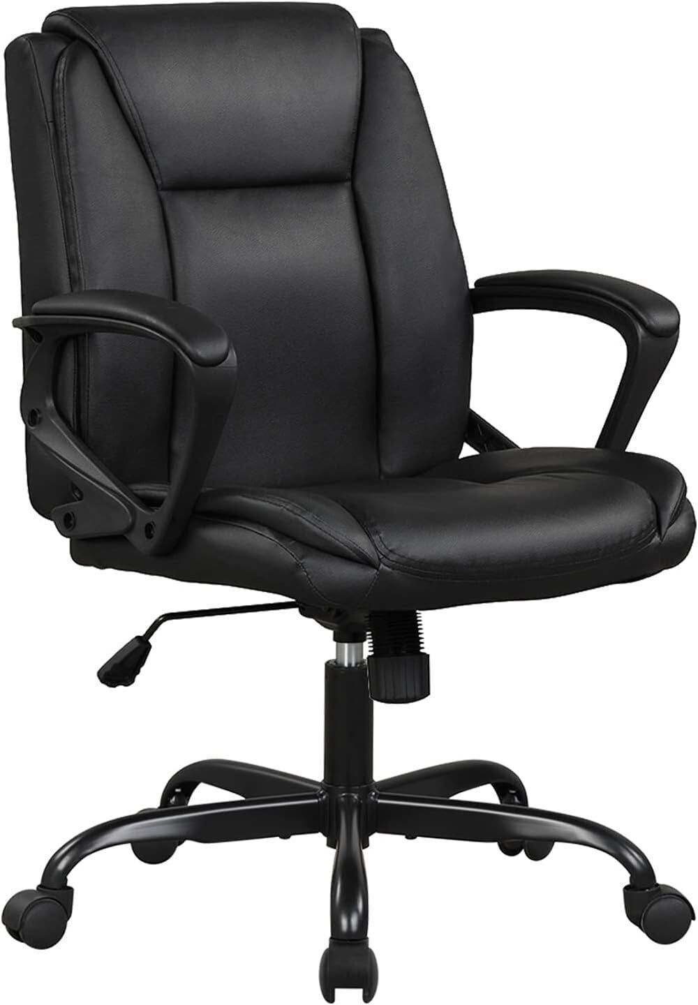 Black Leather Ergonomic Executive Swivel Office Chair