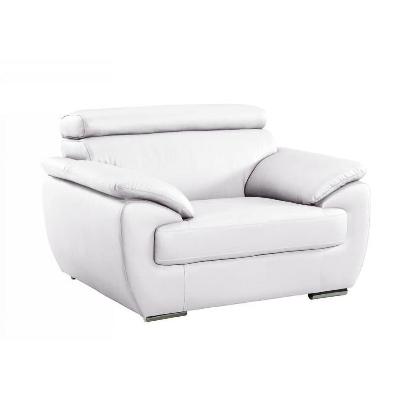 White Leather Recliner Chair with Manufactured Wood Frame