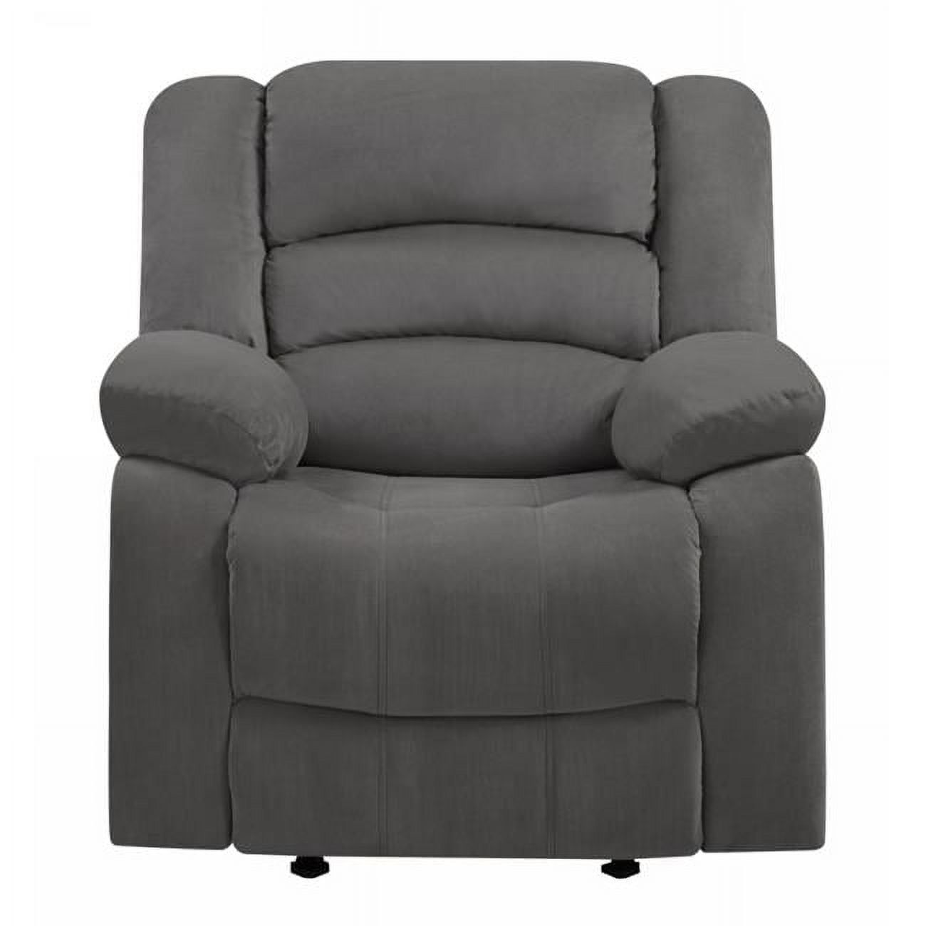 Grey Microfiber 35" Recliner with Steel Base