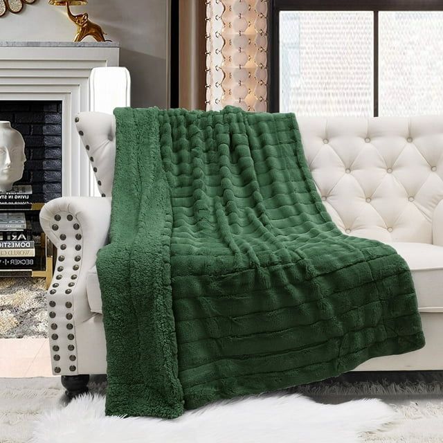 Eden 60" x 80" Jumbo Faux Fur and Sherpa Decorative Throw