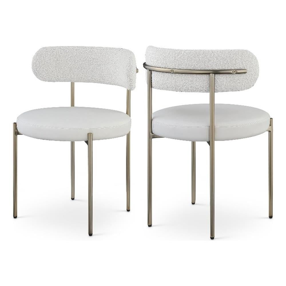 Blake Cream Upholstered Arm Chair with Metal Frame