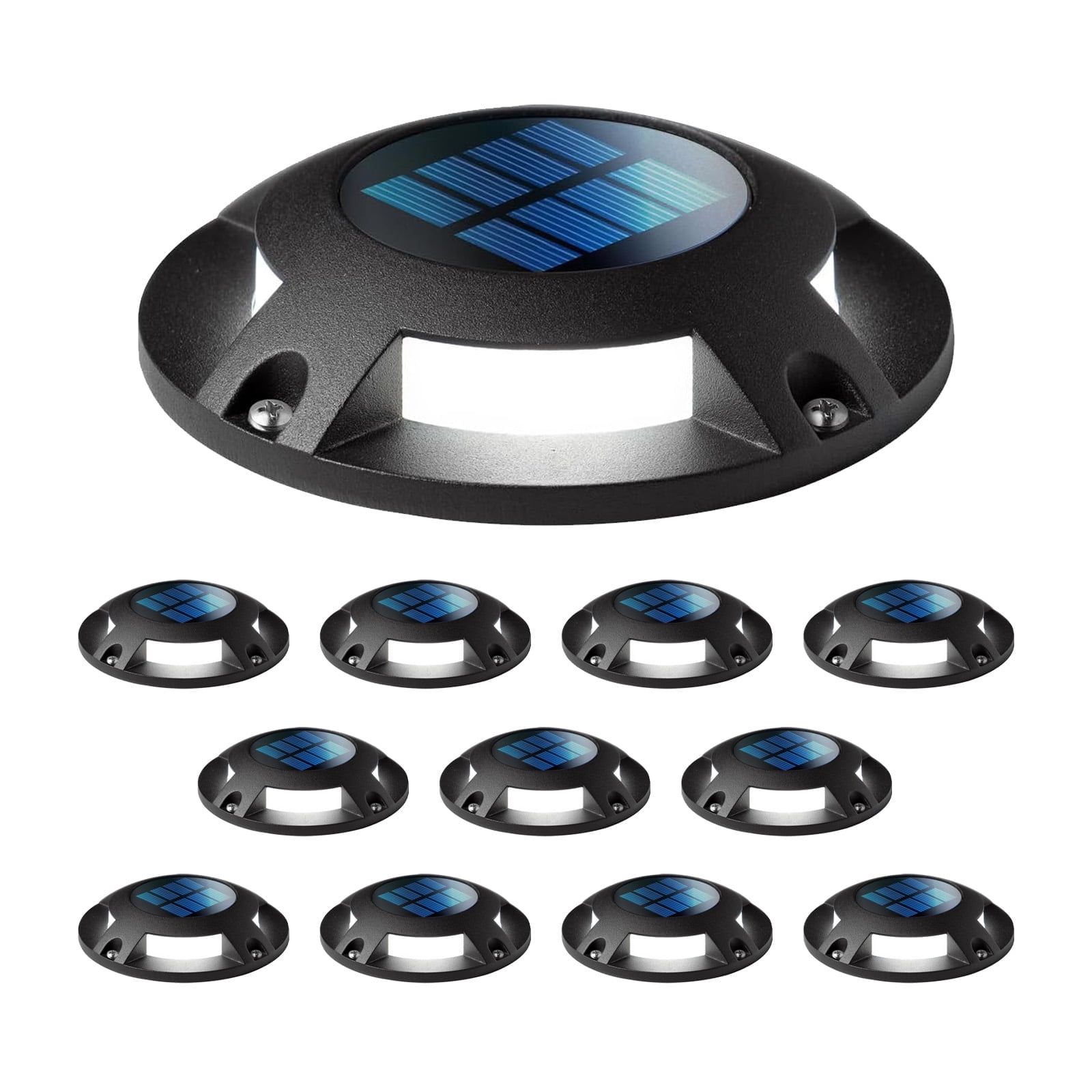 Black Solar Powered Dusk to Dawn LED Deck Lights Multipack