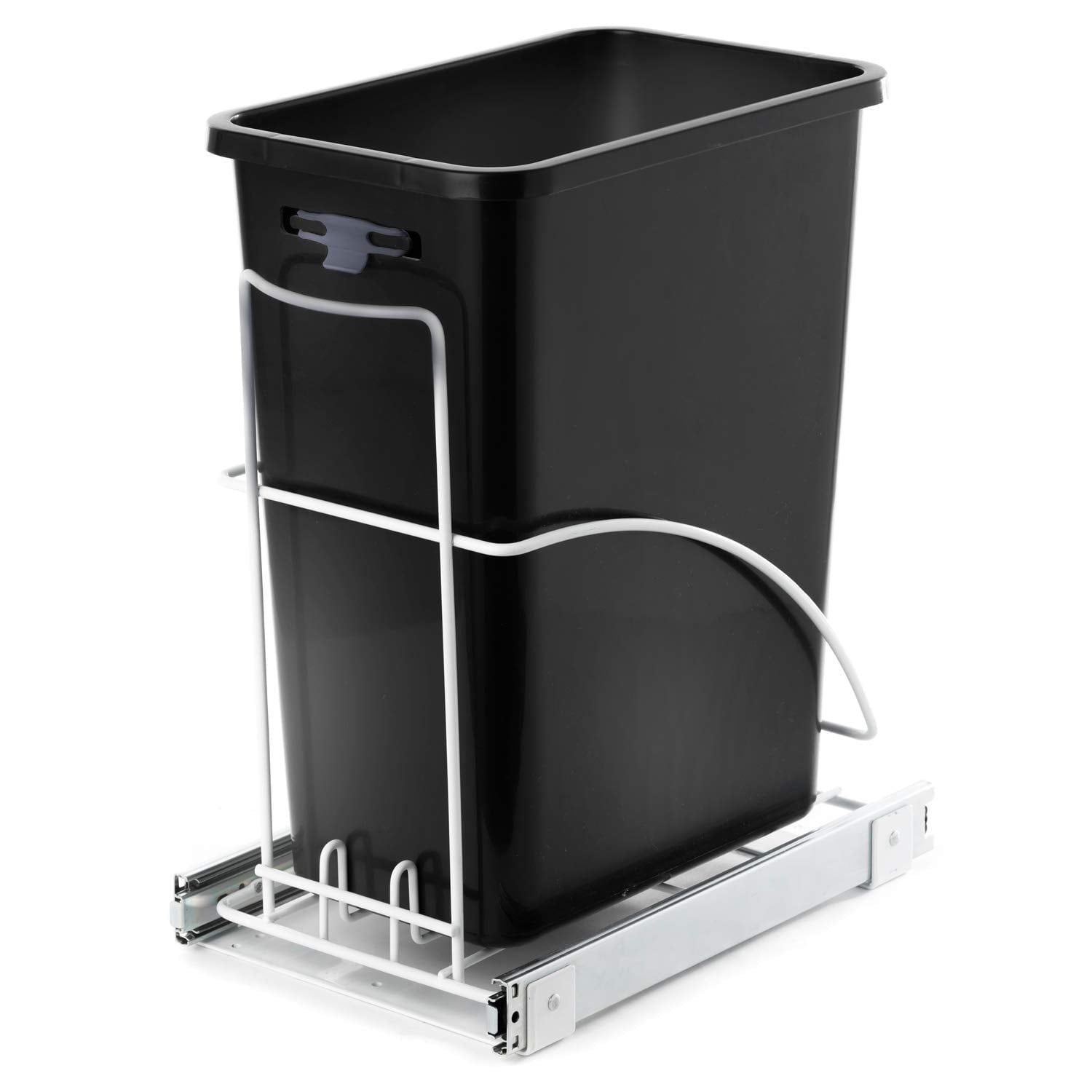 Black Plastic Pull-Out 29 Liter Kitchen Trash Can