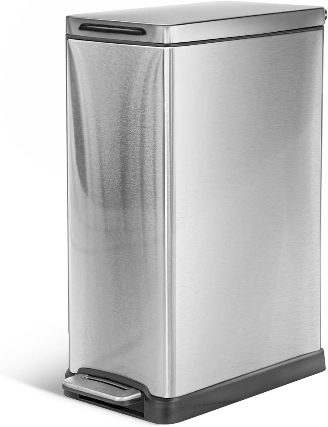 12 Gallon Silver Stainless Steel Slim Step Trash Can