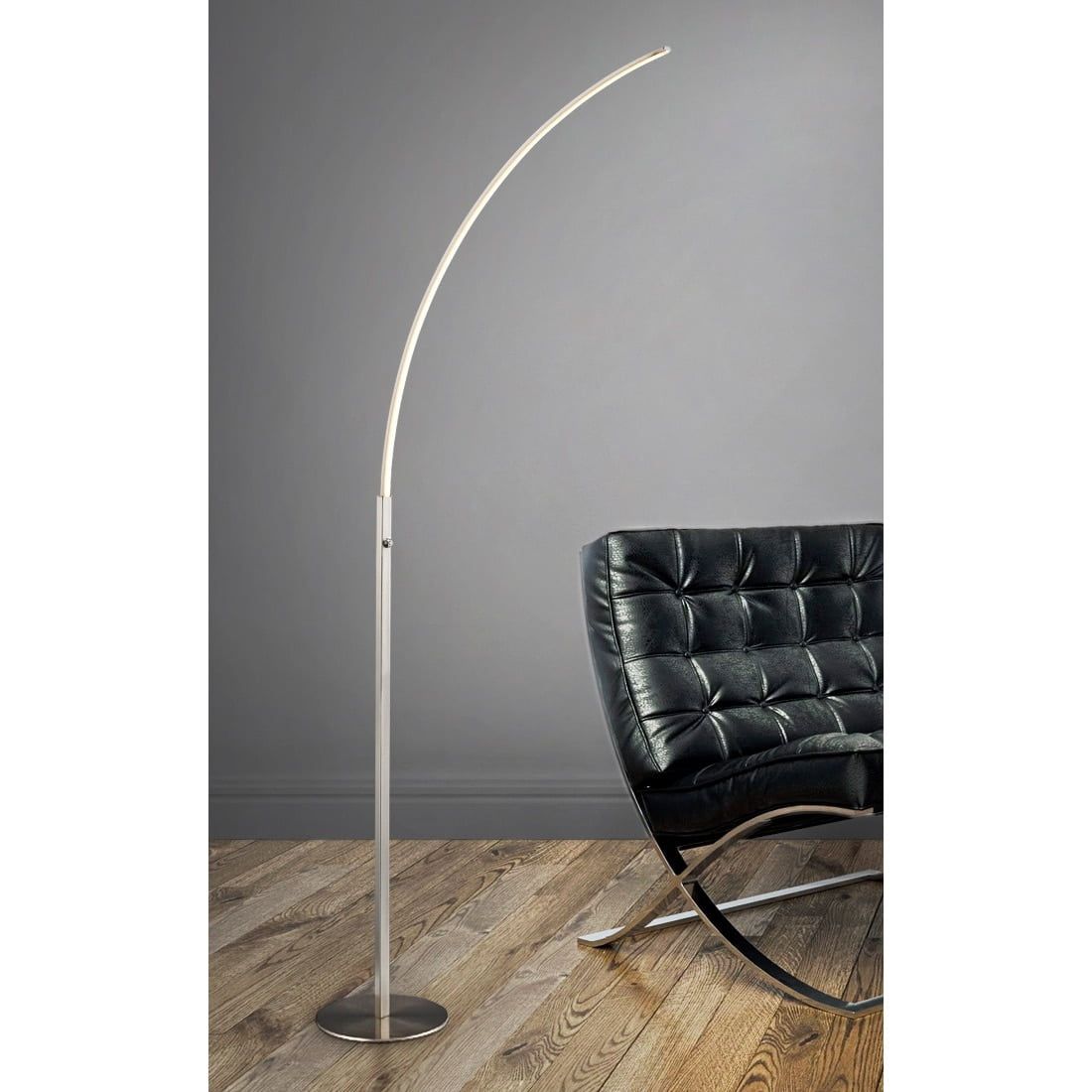 Horizon 68" Brushed Nickel LED Arch Floor Lamp with Dimmer