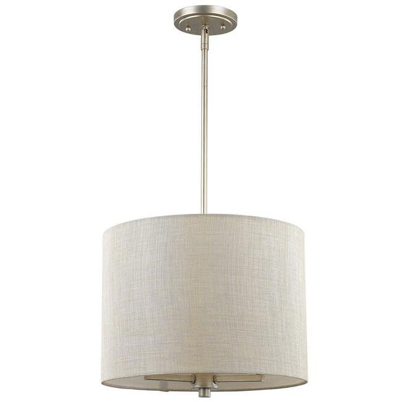 Daria 3-Light Washed Gold Pendant with White Drum Shade