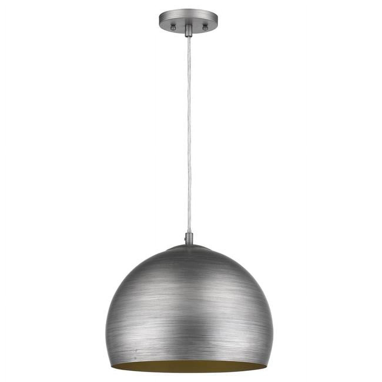 Latitude 13.75" Modern Industrial Steel Pendant with Gold Interior