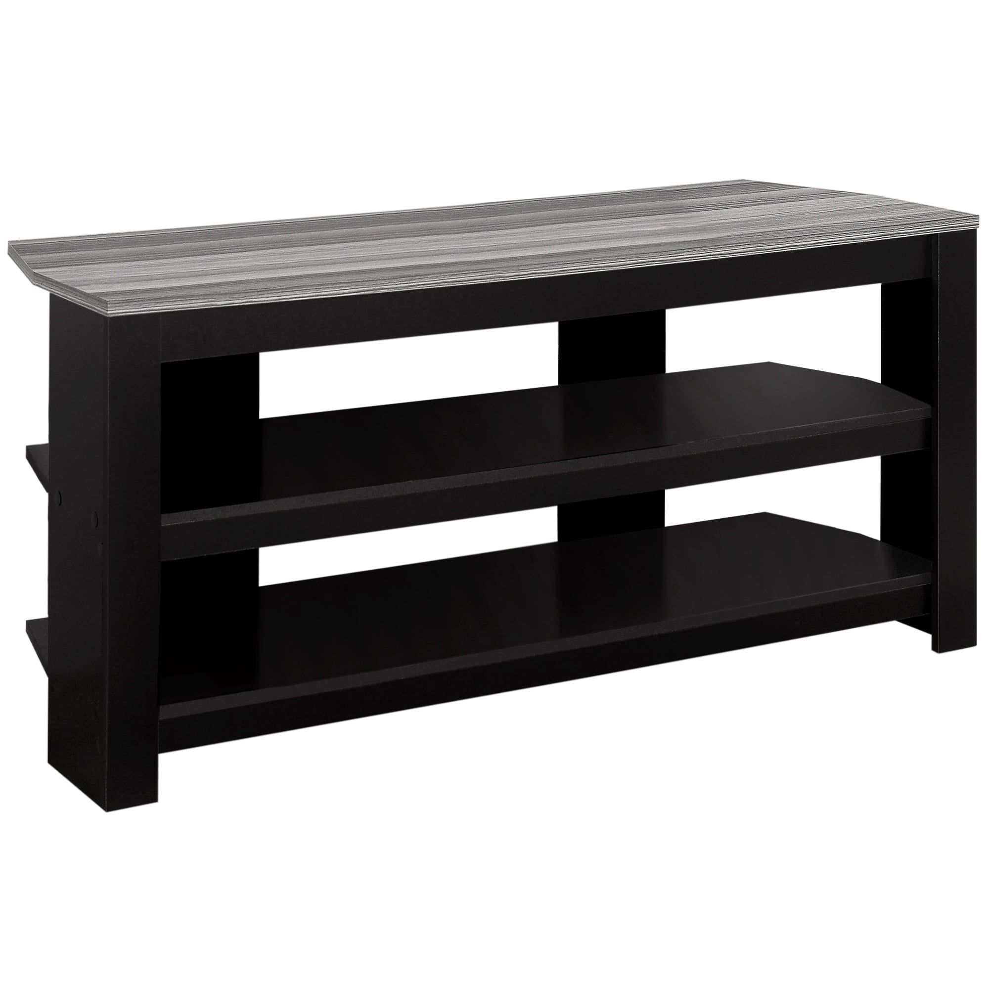 Elegant 42" Black & Grey Particle Board Laminate TV Stand