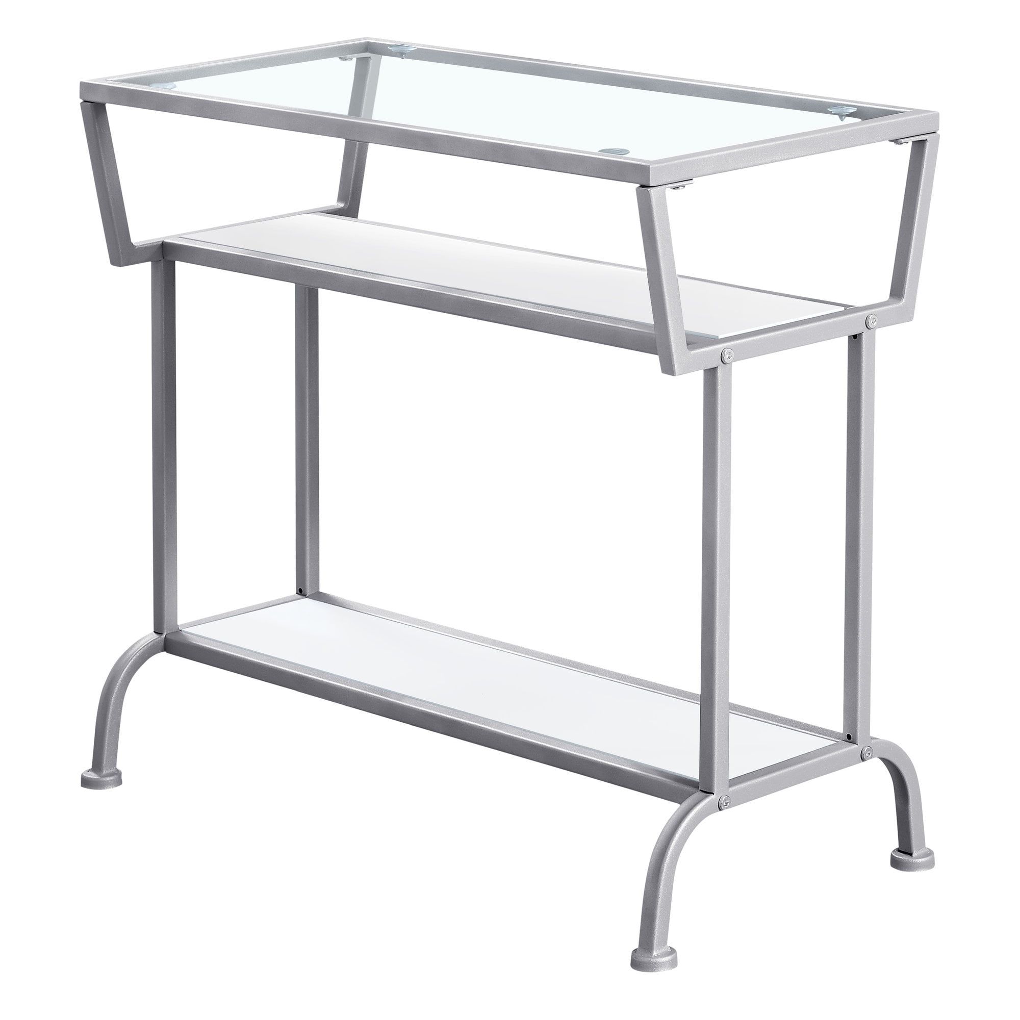 Dark Taupe 23.75'' Wood and Metal Laminate Accent Table