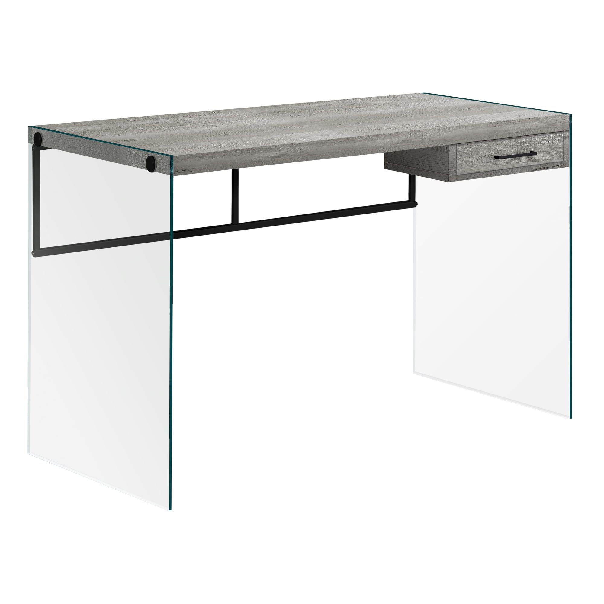 Elegant Gray Wood Desk with Sleek Drawer