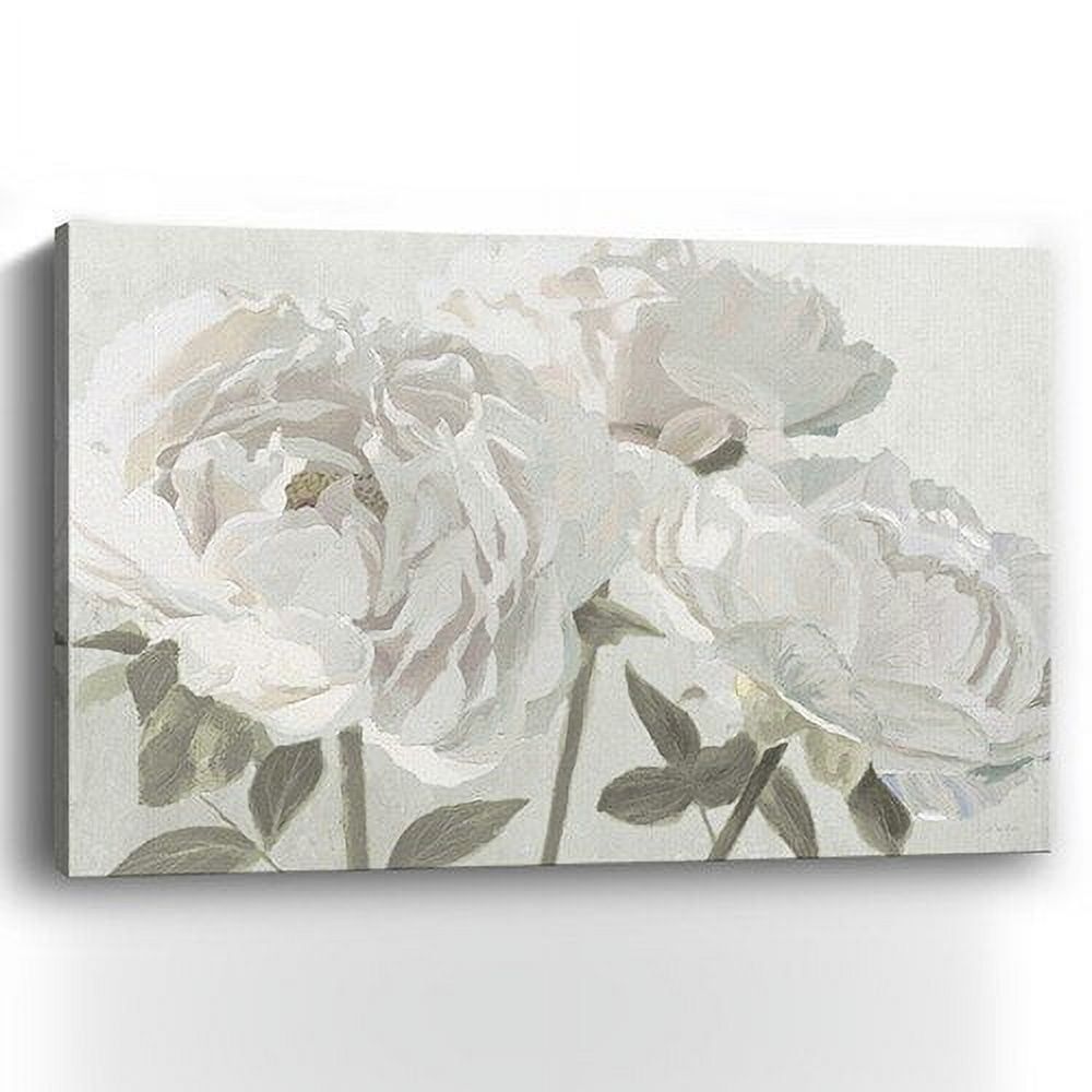 36" Neutral Floral Canvas Wall Art with Pinewood Frame