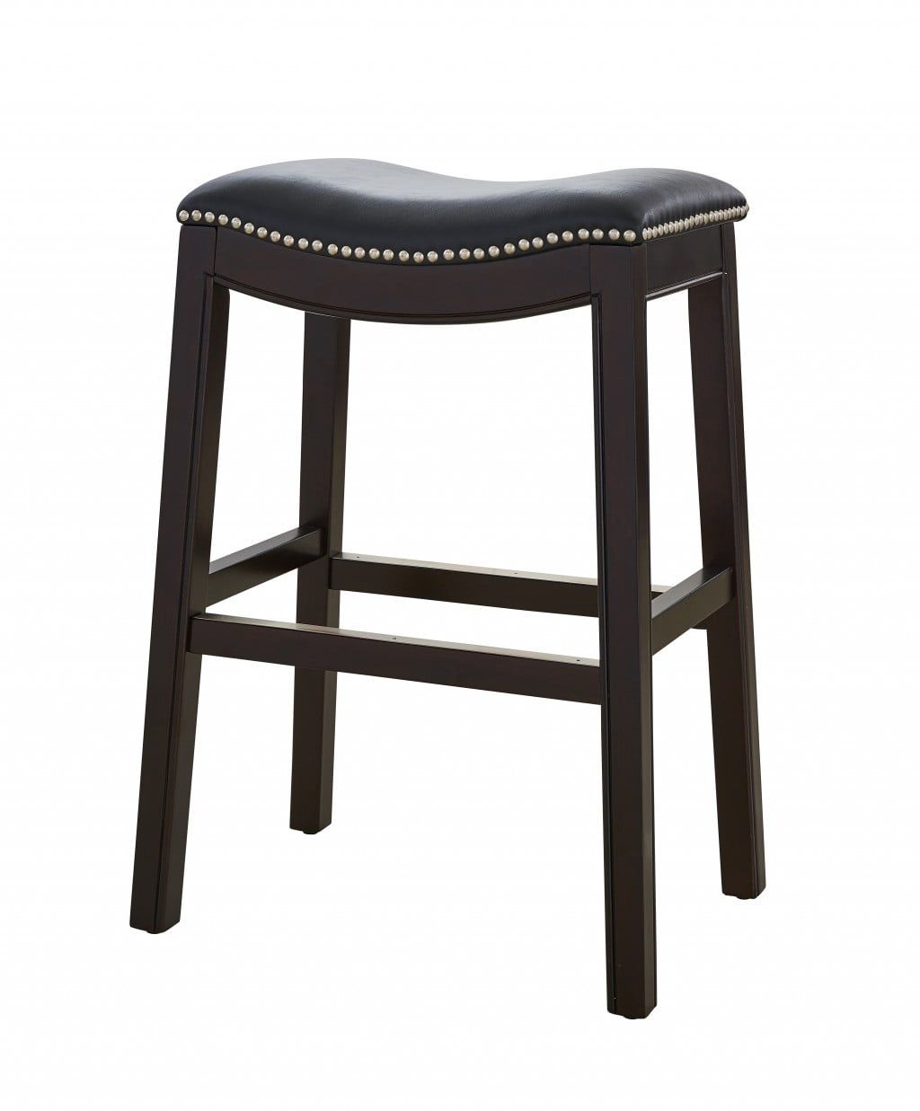 Espresso and Black Saddle Style Counter Height Bar Stool